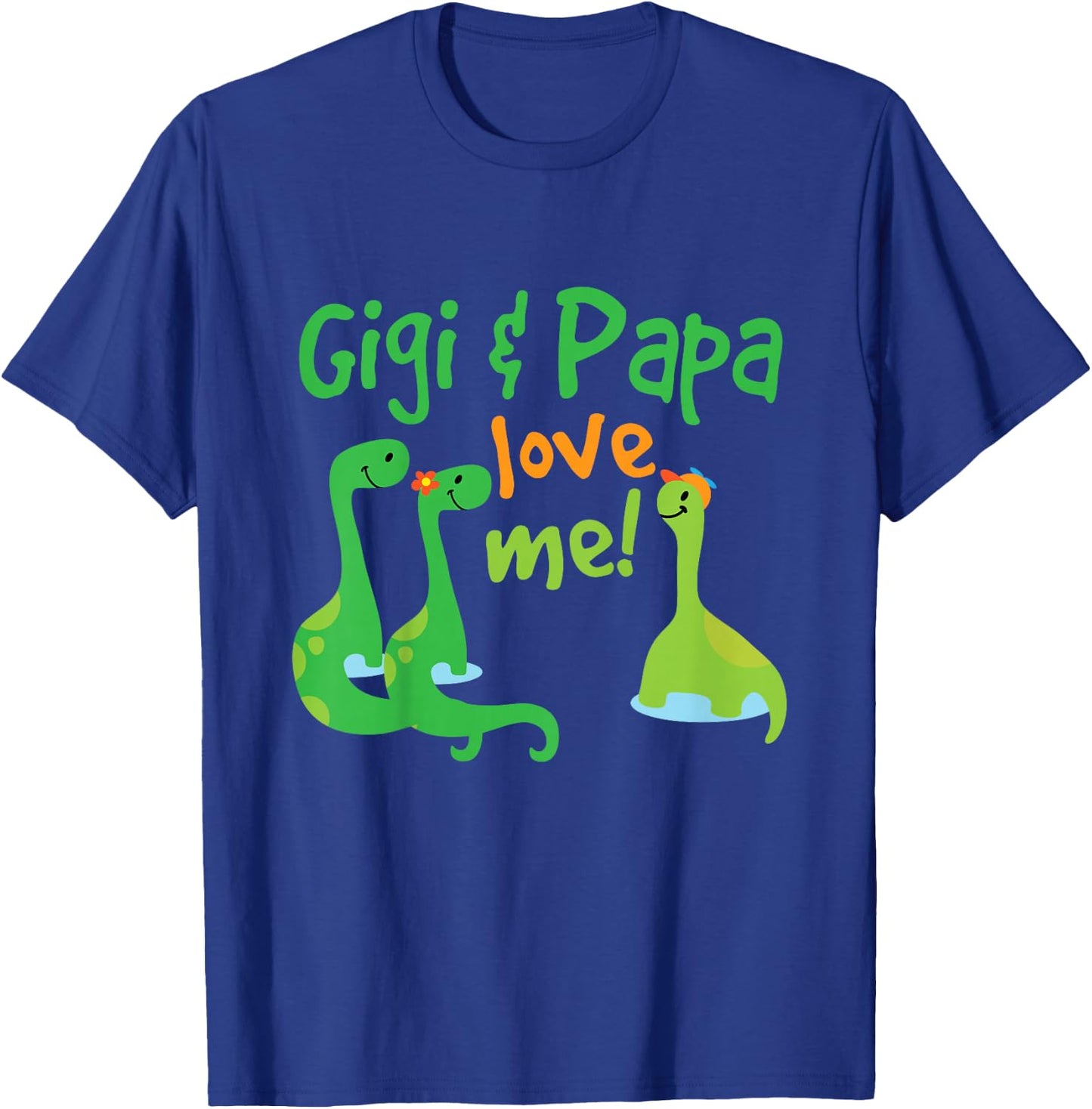 Kids Gigi and Papa Love Me Grandson Dinosaur T-Shirt - T-Shirt | Royal