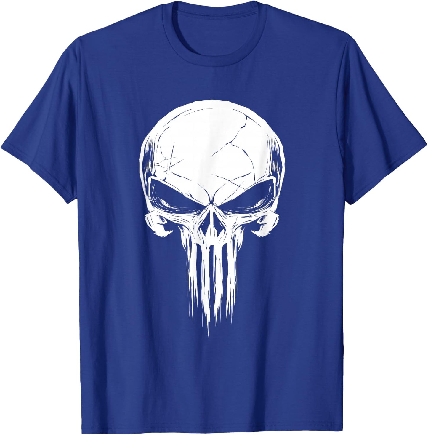 Marvel The Punisher Distressed Skull Logo T-Shirt - T-Shirt | Royal