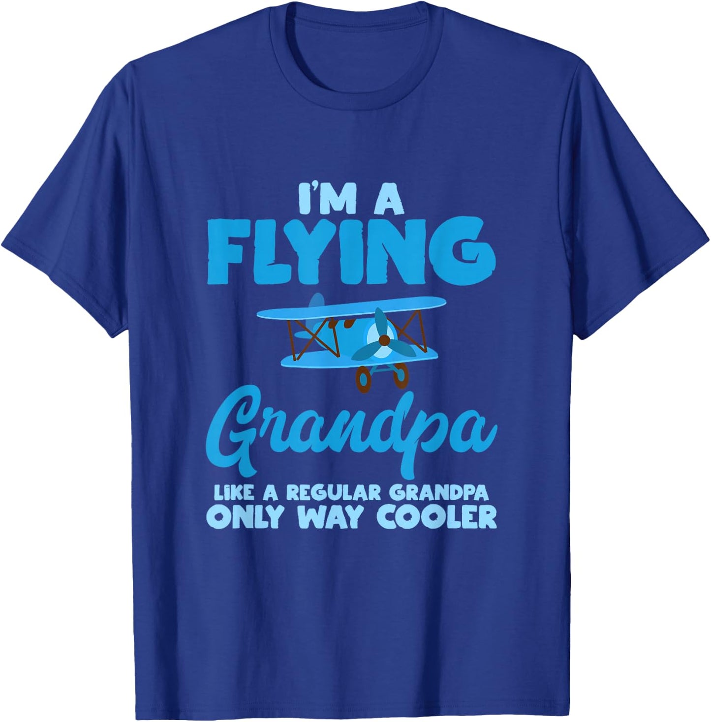 Flying Grandpa Pilot Airplane Lover Aviation Gift Outfit T-Shirt - T-Shirt | Royal