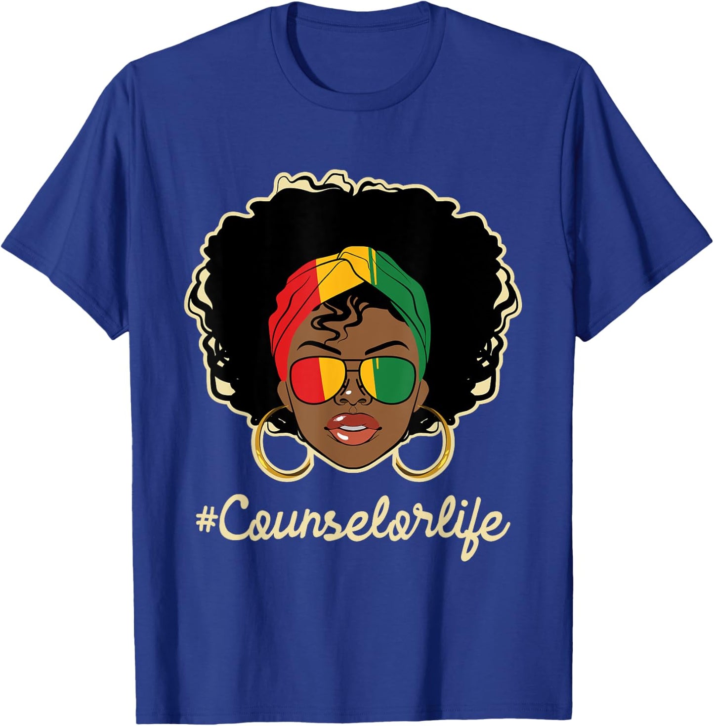 Counselor Life - African American Pride Career Counseling T-Shirt - T-Shirt | Royal