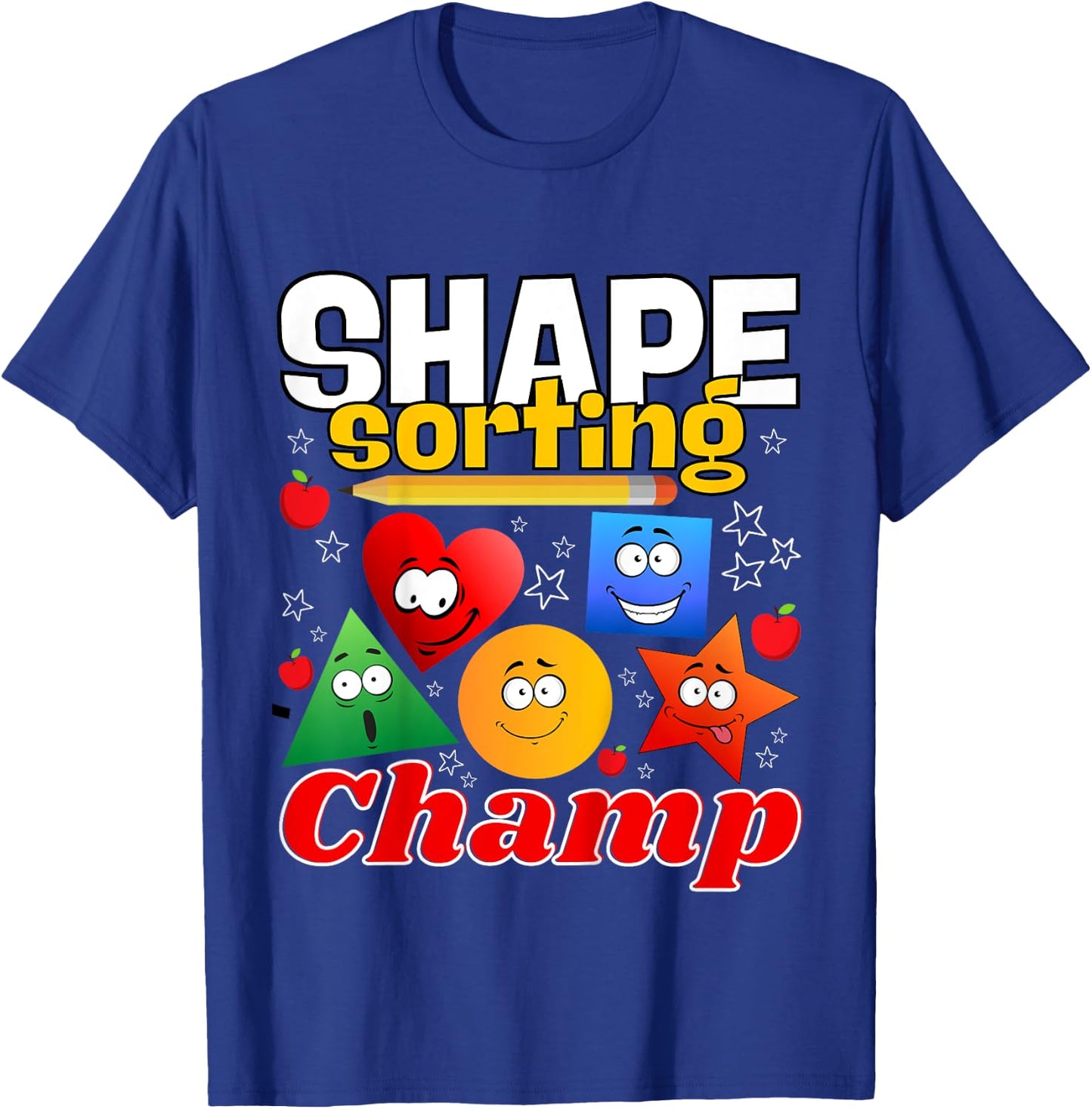 Simple Shape Sorting Lover Geometry Identification Toddler T-Shirt - T-Shirt | Royal
