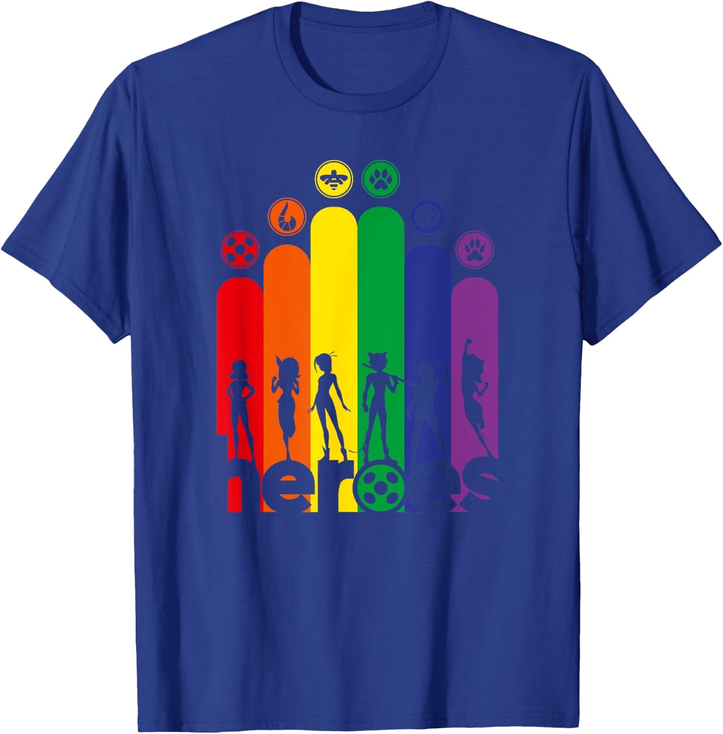 Miraculous Ladybug Rainbow Collection All Heroez T-Shirt - T-Shirt | Royal