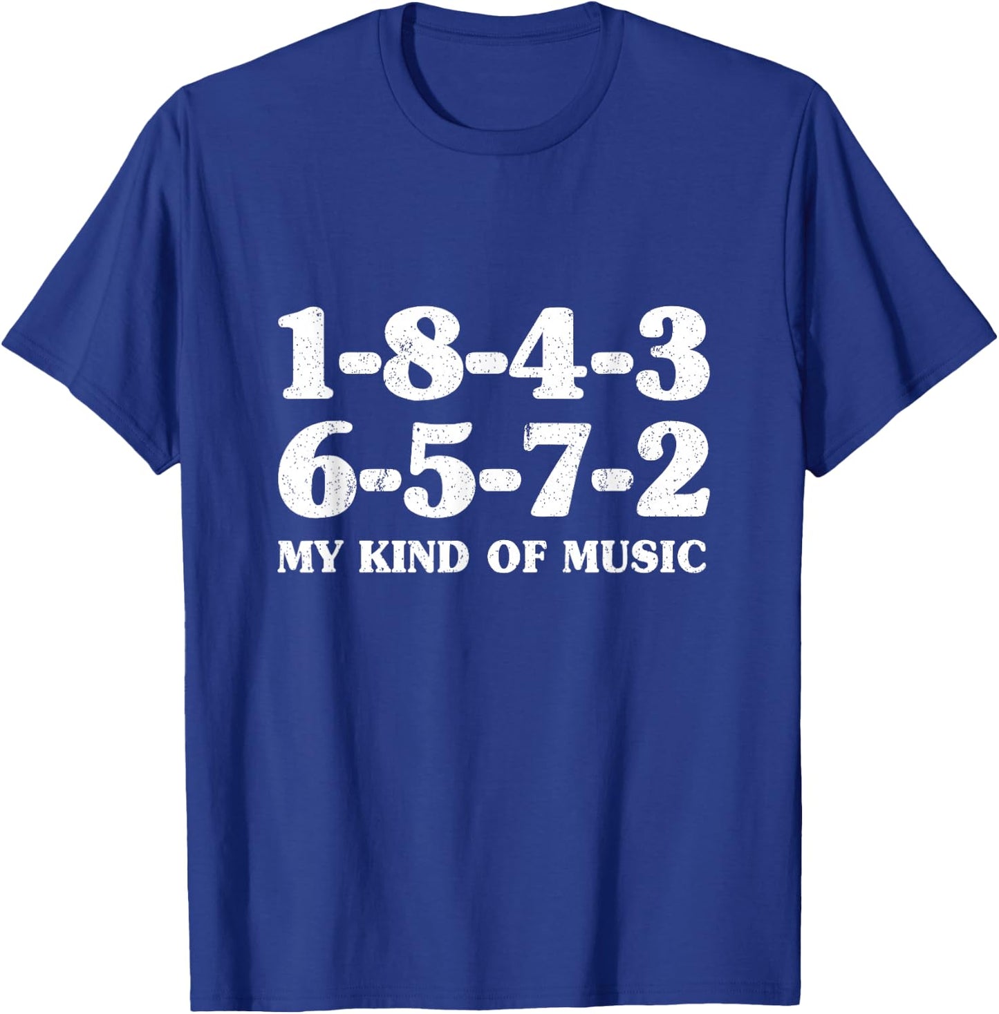 1-8-4-3-6-5-7-2 My Kind of Music 18436572 V8 Big Block T-Shirt - T-Shirt | Royal
