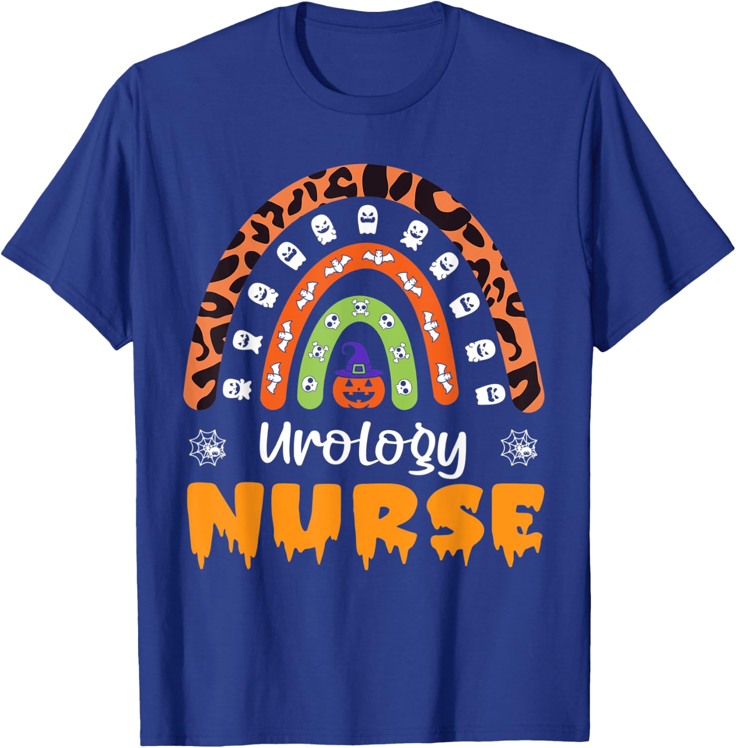 Urology Nurse RN Leopard Rainbow Women Halloween Costume T-Shirt - T-Shirt | Royal