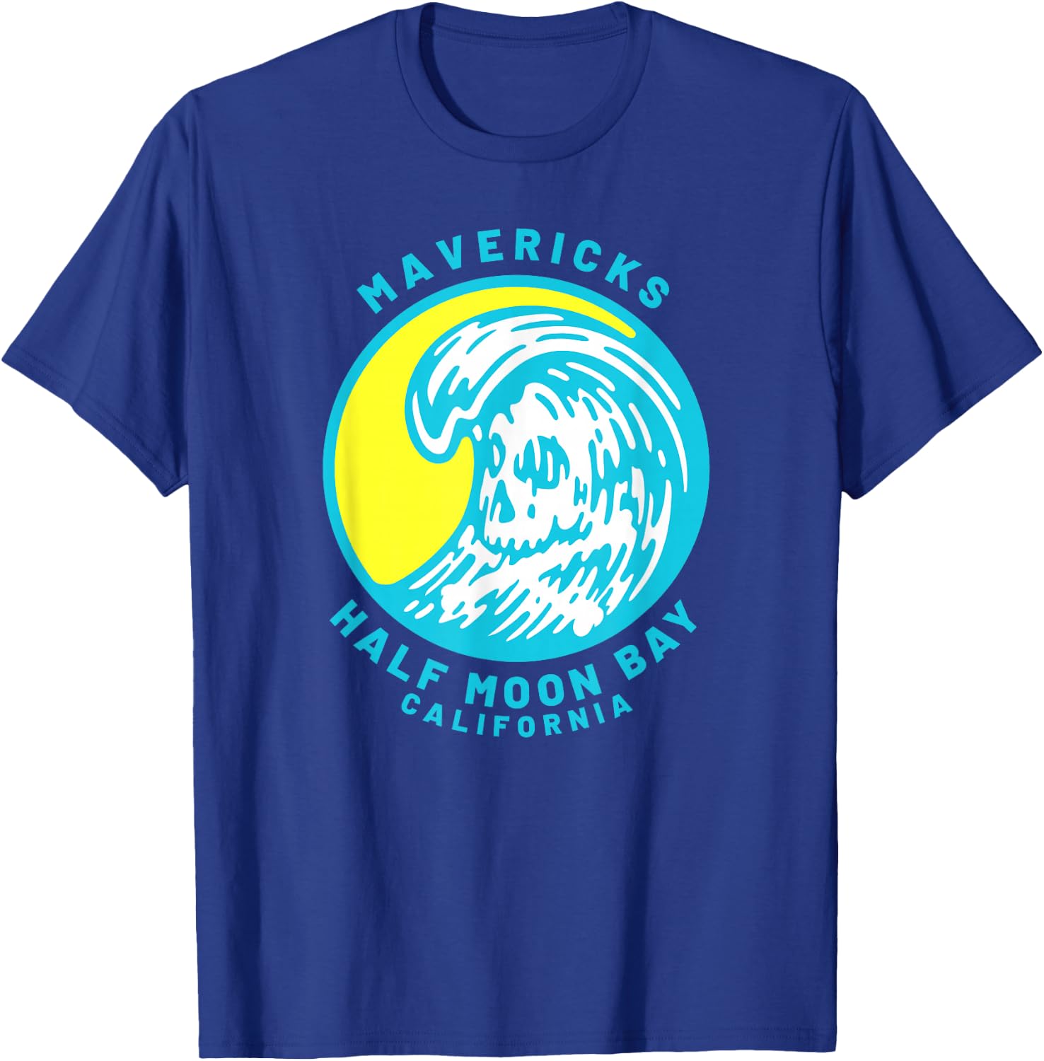 Mavericks Half Moon Bay Surfing T-Shirt - T-Shirt | Royal