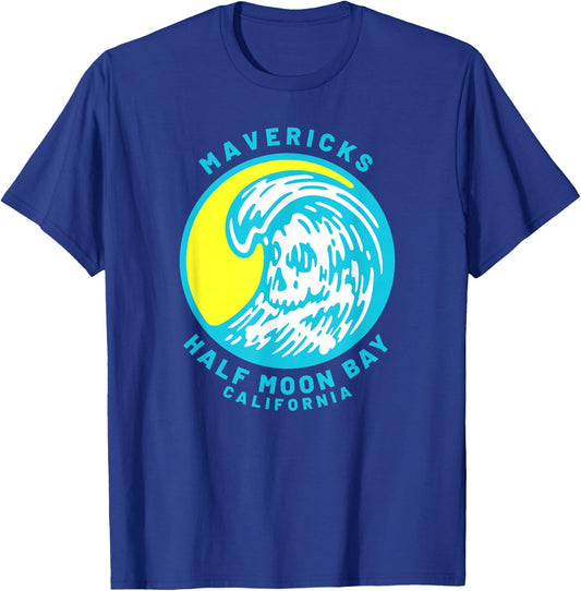 Mavericks Half Moon Bay Surfing T-Shirt - T-Shirt | Royal