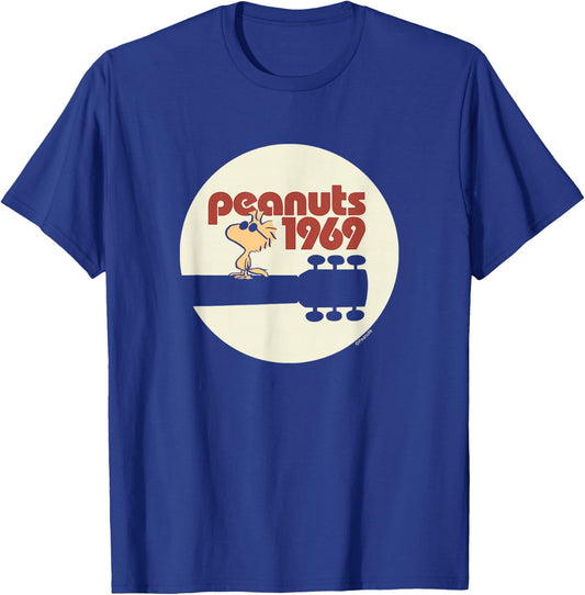 Peanuts - Woodstock 1959 Music Guitar T-Shirt - T-Shirt | Royal
