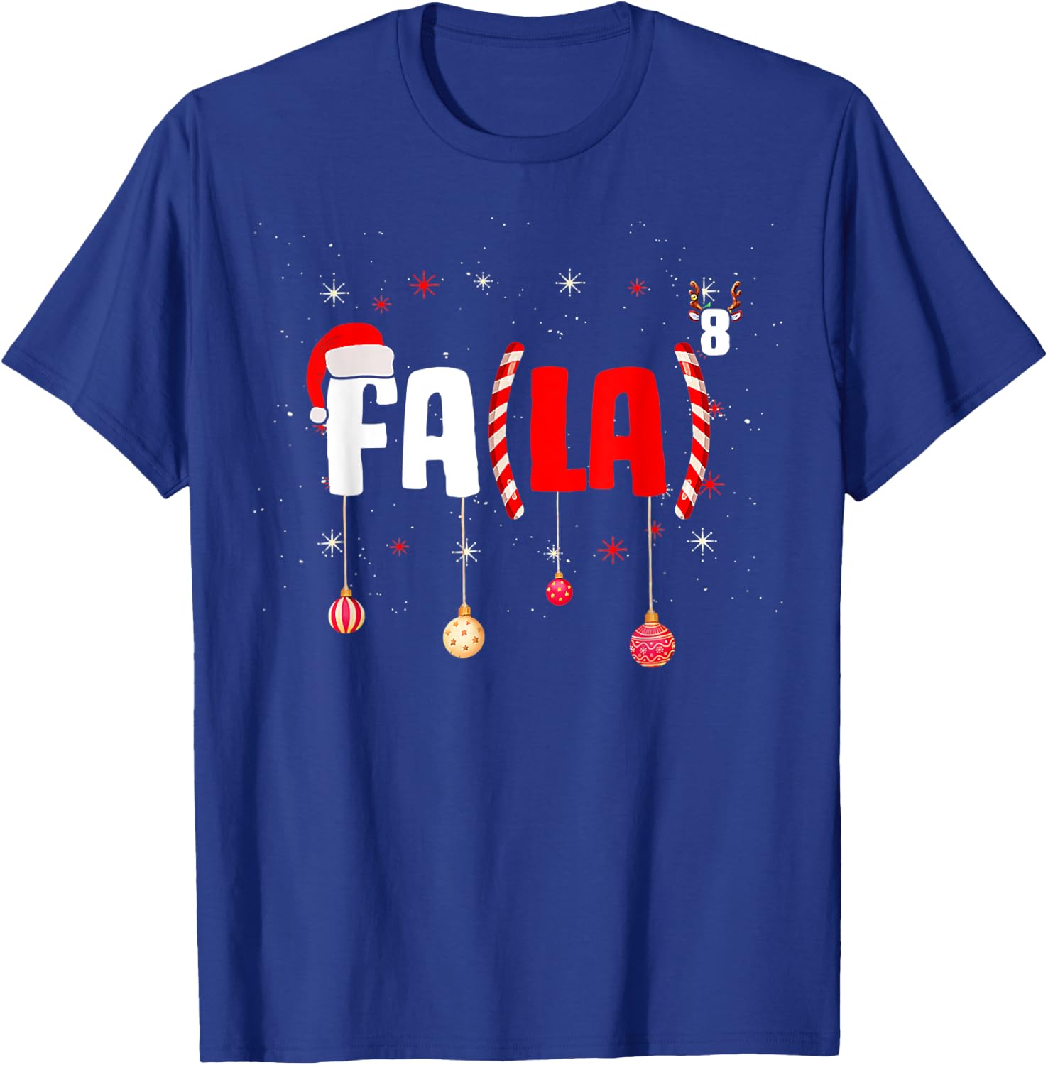 Funny Christmas Math Teacher Fa La8 Equations Fa La La La Women T-Shirt - T-Shirt | Royal