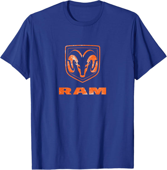 RAM Trucks Orange Logo Distressed T-Shirt - T-Shirt | Royal