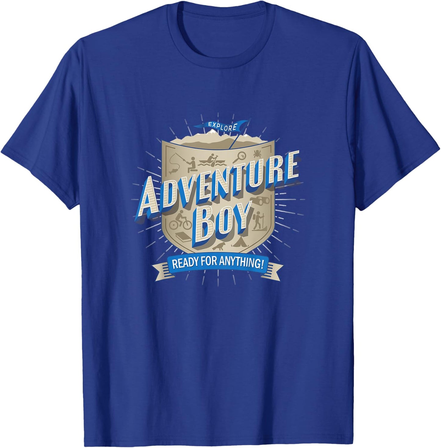 Kids Adventure Boy , fun, exciting, smart, clever, outdoor T-Shirt - T-Shirt | Royal