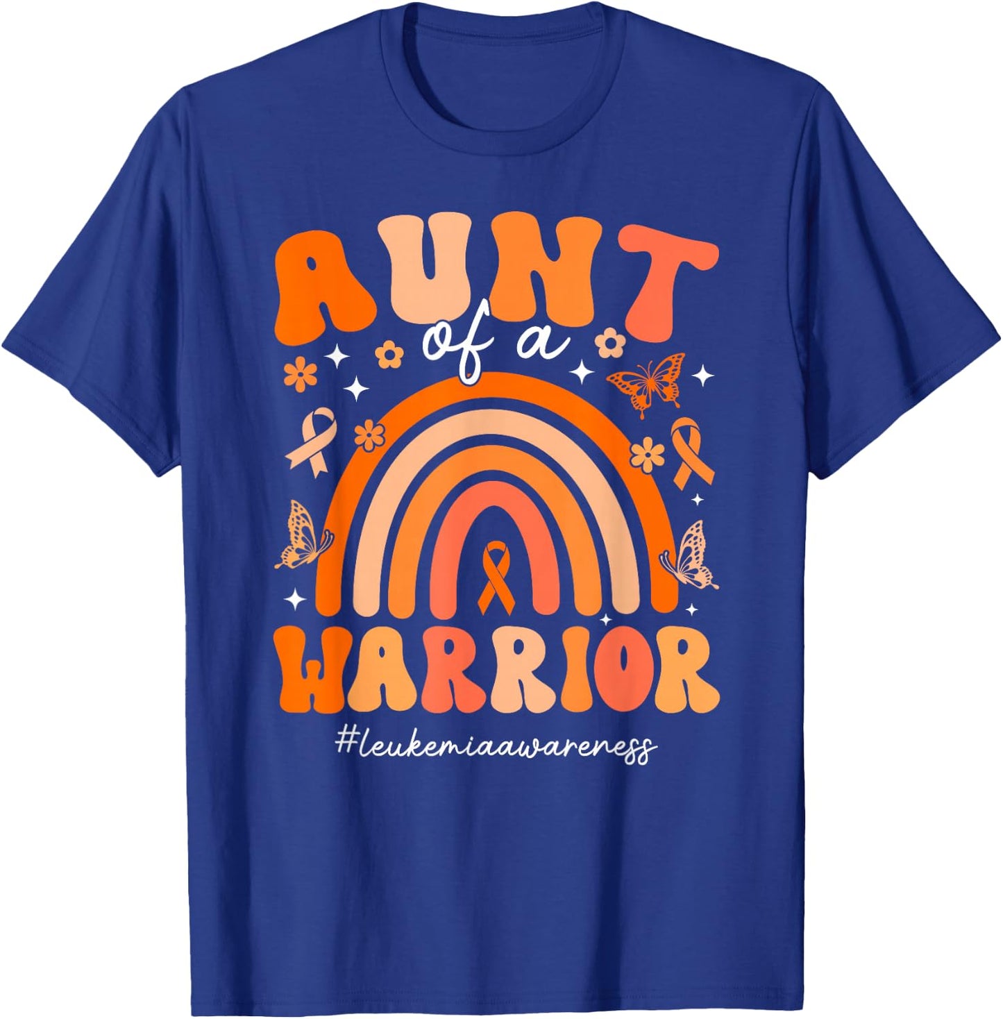 Groovy Leukemia Aunt Of A Leukemia Warrior Aunt T-Shirt - T-Shirt | Royal
