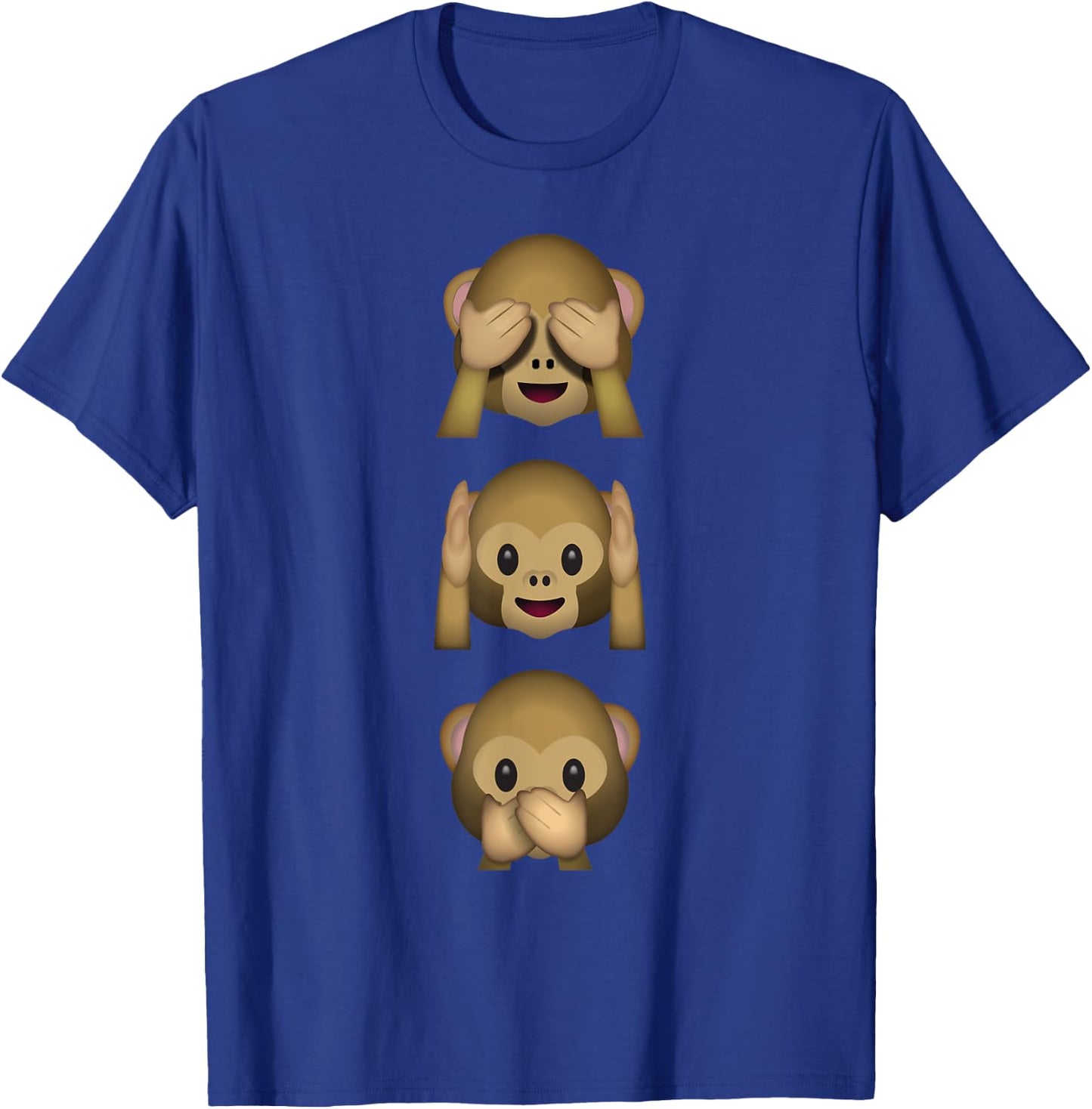 See No Evil Hear No Evil Speak No Evil 3 Wise Monkeys T-Shirt - T-Shirt | Royal