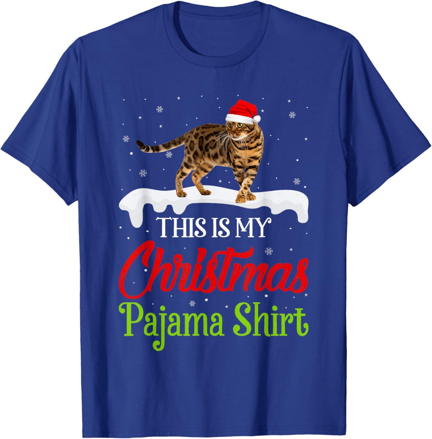 This Is My Christmas Pajama Shirt Bengal Cat T-Shirt - T-Shirt | Royal