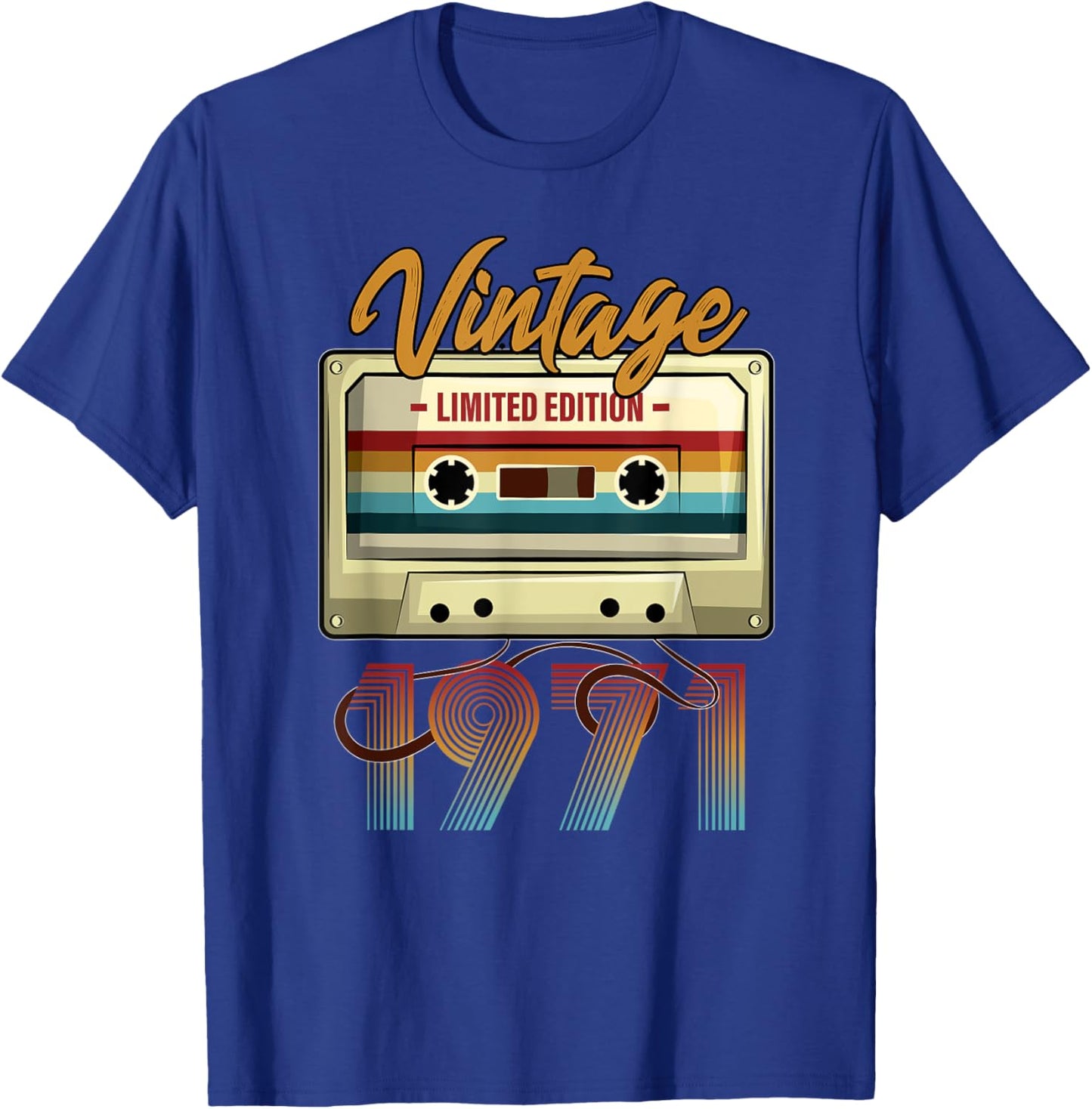 Vintage 1971 54th birthday cassette tape women B-day T-Shirt - T-Shirt | Royal