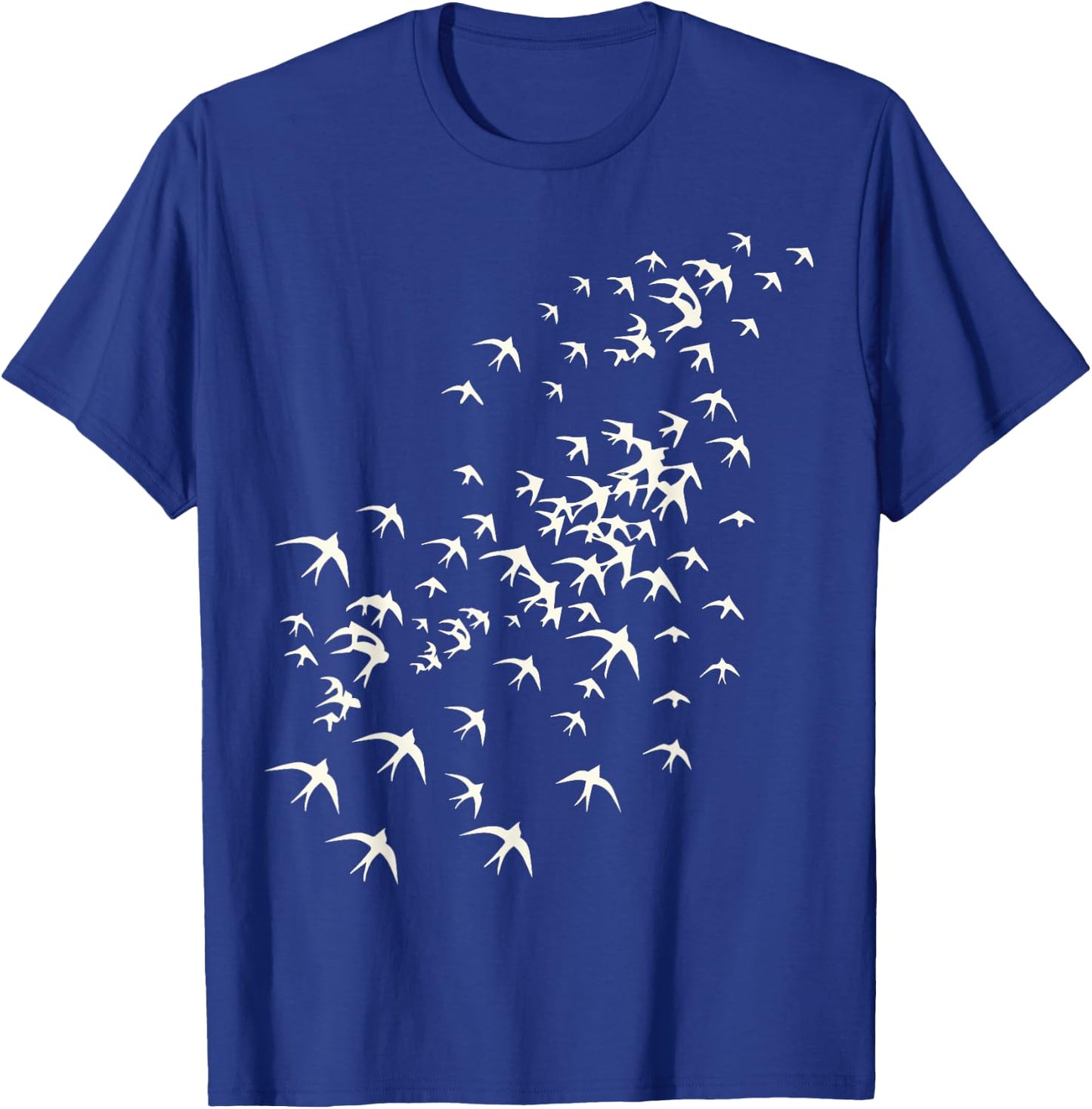 Flock of Birds Flying - Nature and Bird Lovers Graphic Print T-Shirt - T-Shirt | Royal