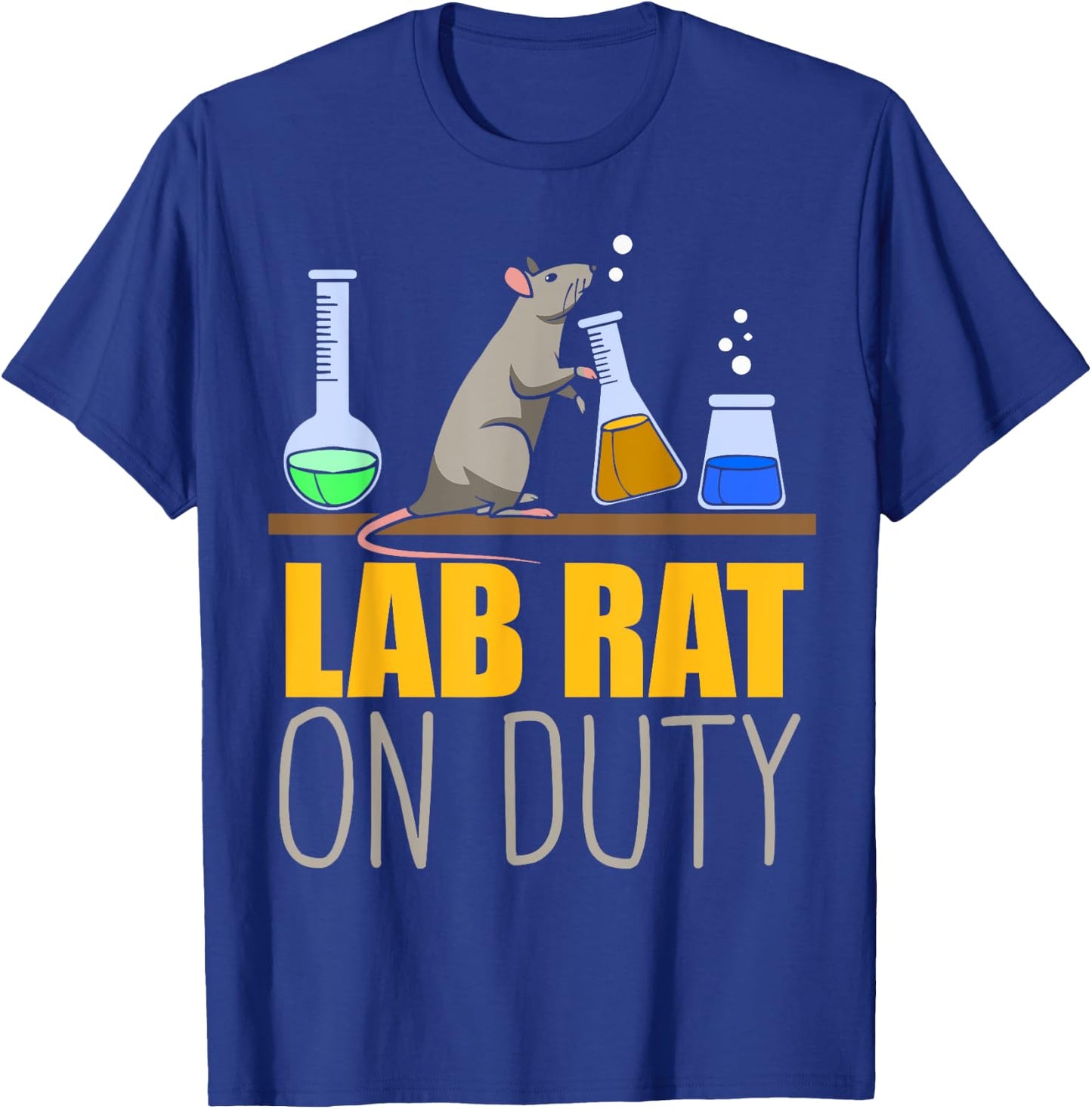 Lab Rat on Duty - Chemistry Mouse Lab Rat T-Shirt - T-Shirt | Royal