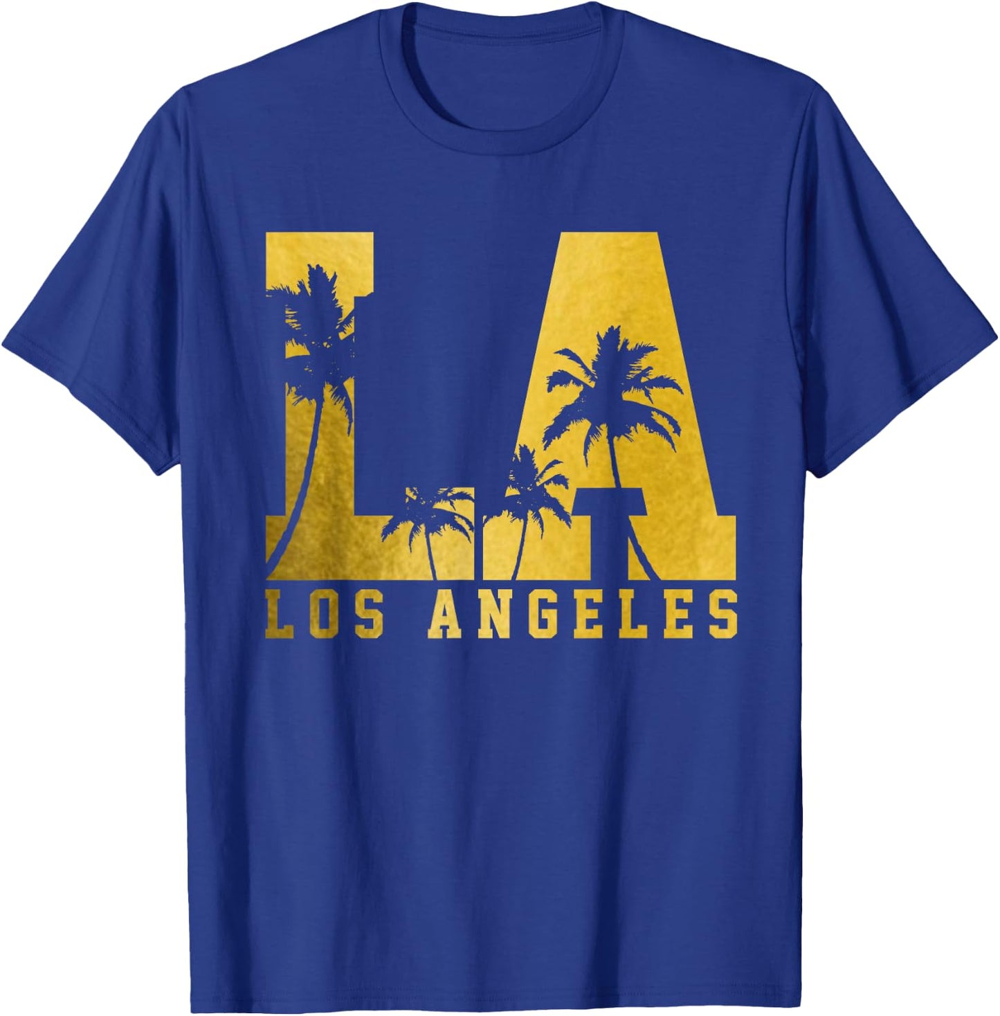 Los Angeles LA Vintage California Palm Trees T-Shirt - T-Shirt | Royal