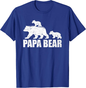 Papa Bear Two Cubs Shirt Daddy Bear Twin Papa 2 Kids T-Shirt - T-Shirt | Royal