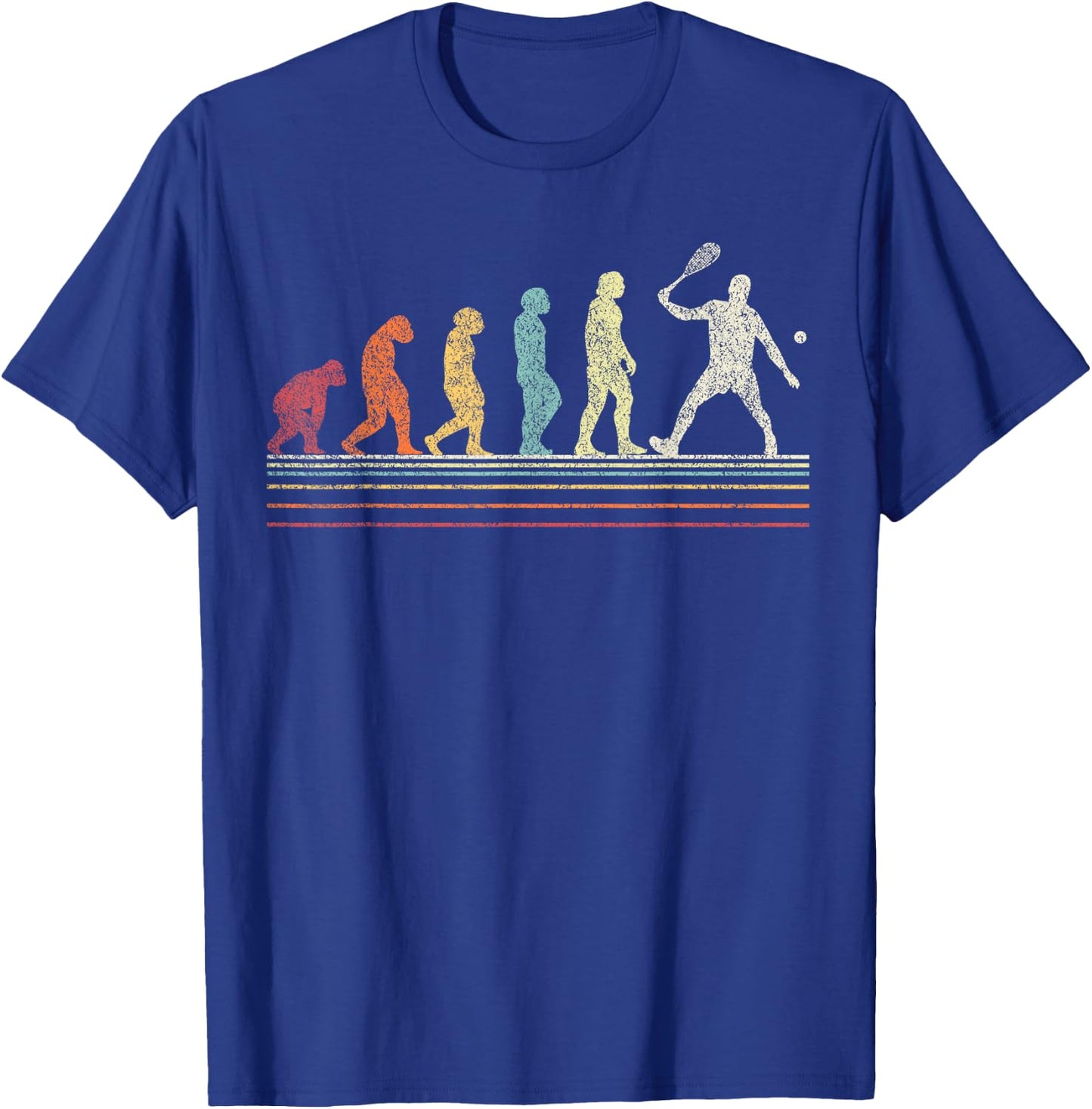 Evolution Squash Player Squash Racket Ball Retro Vintage T-Shirt - T-Shirt | Royal