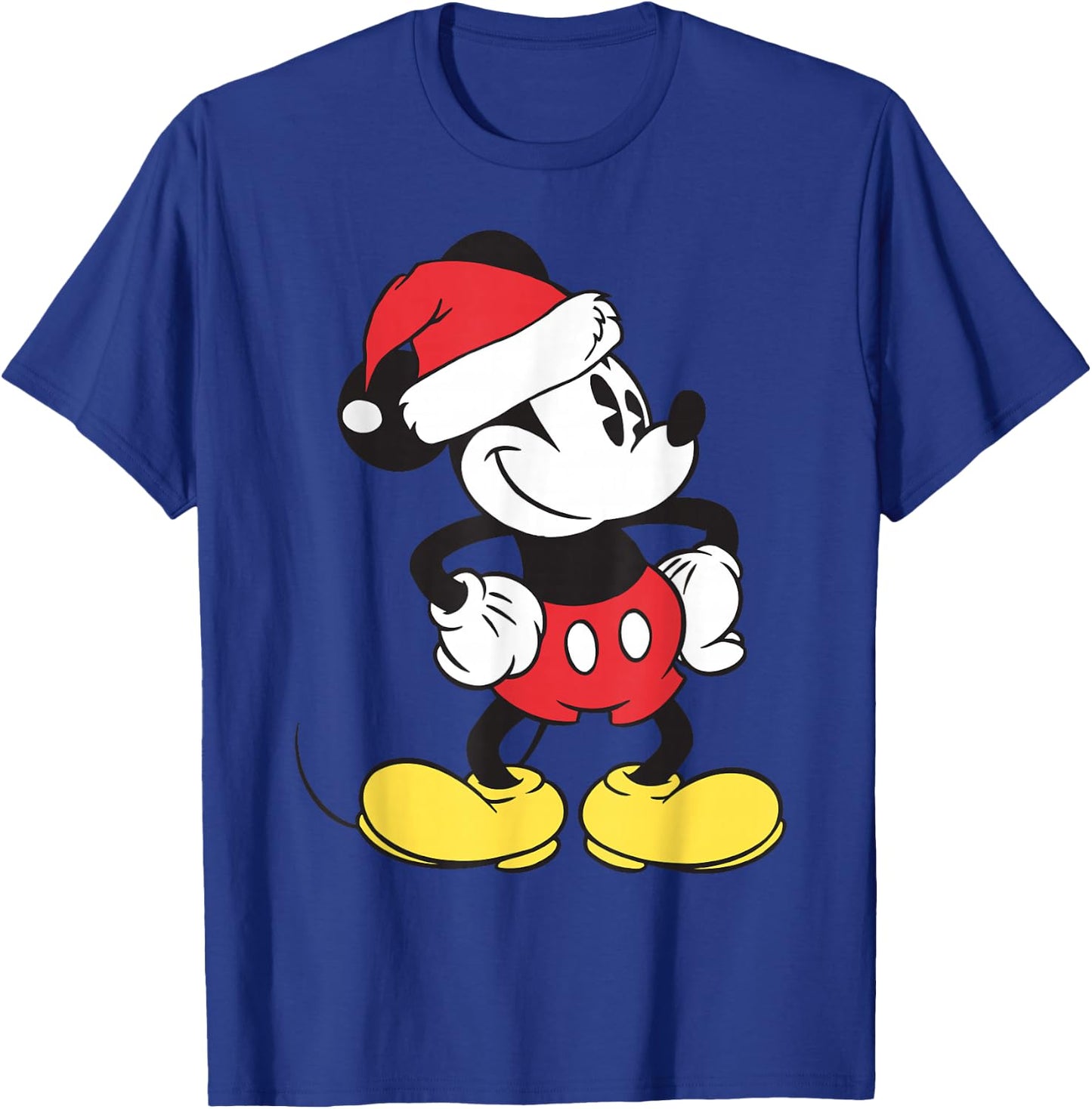 Disney - Mickey Mouse Holiday Santa Hat T-Shirt - T-Shirt | Royal