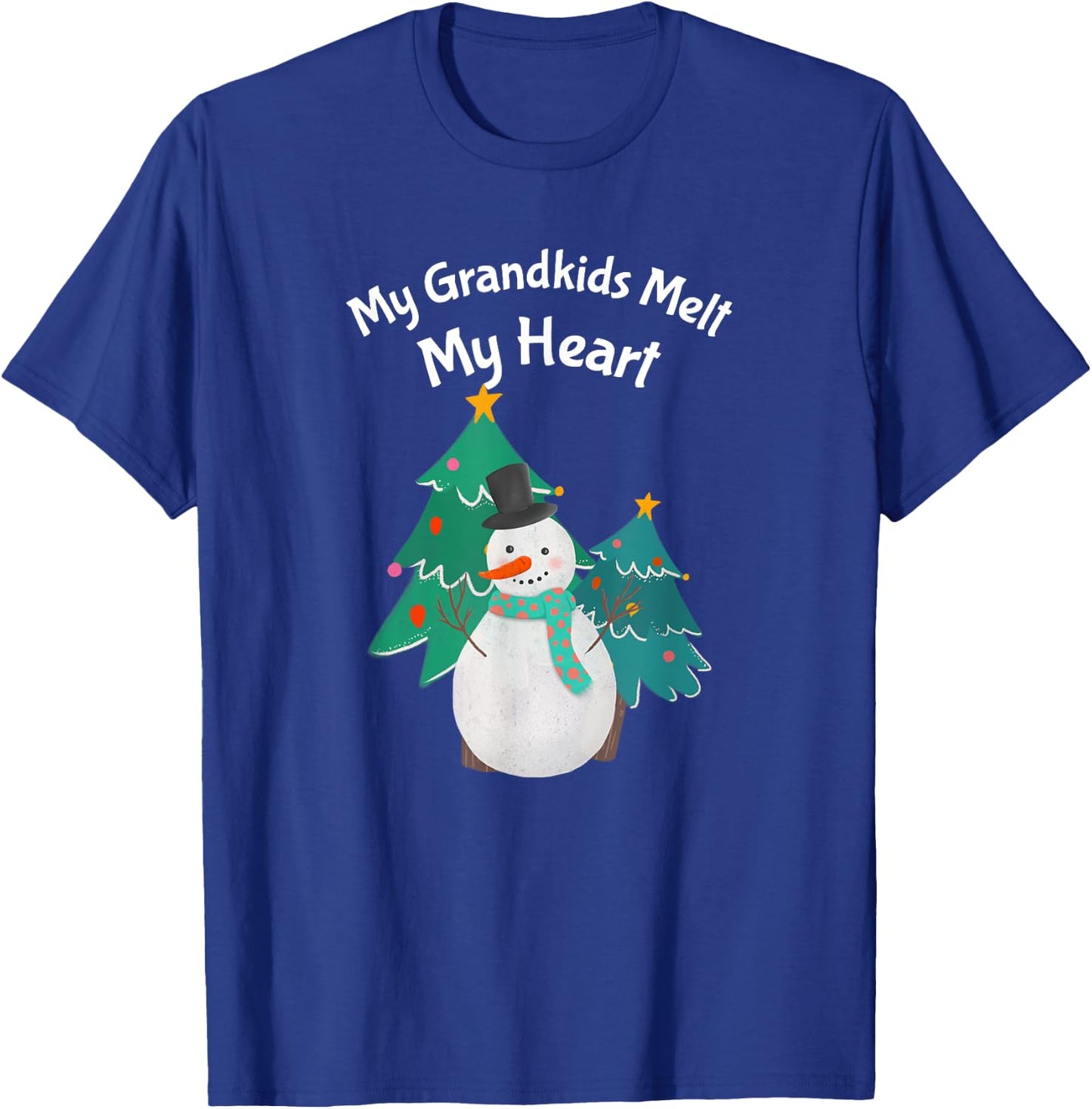 My Grandkids Melt My Heart Snowman Shirt For Grandma T-Shirt - T-Shirt | Royal