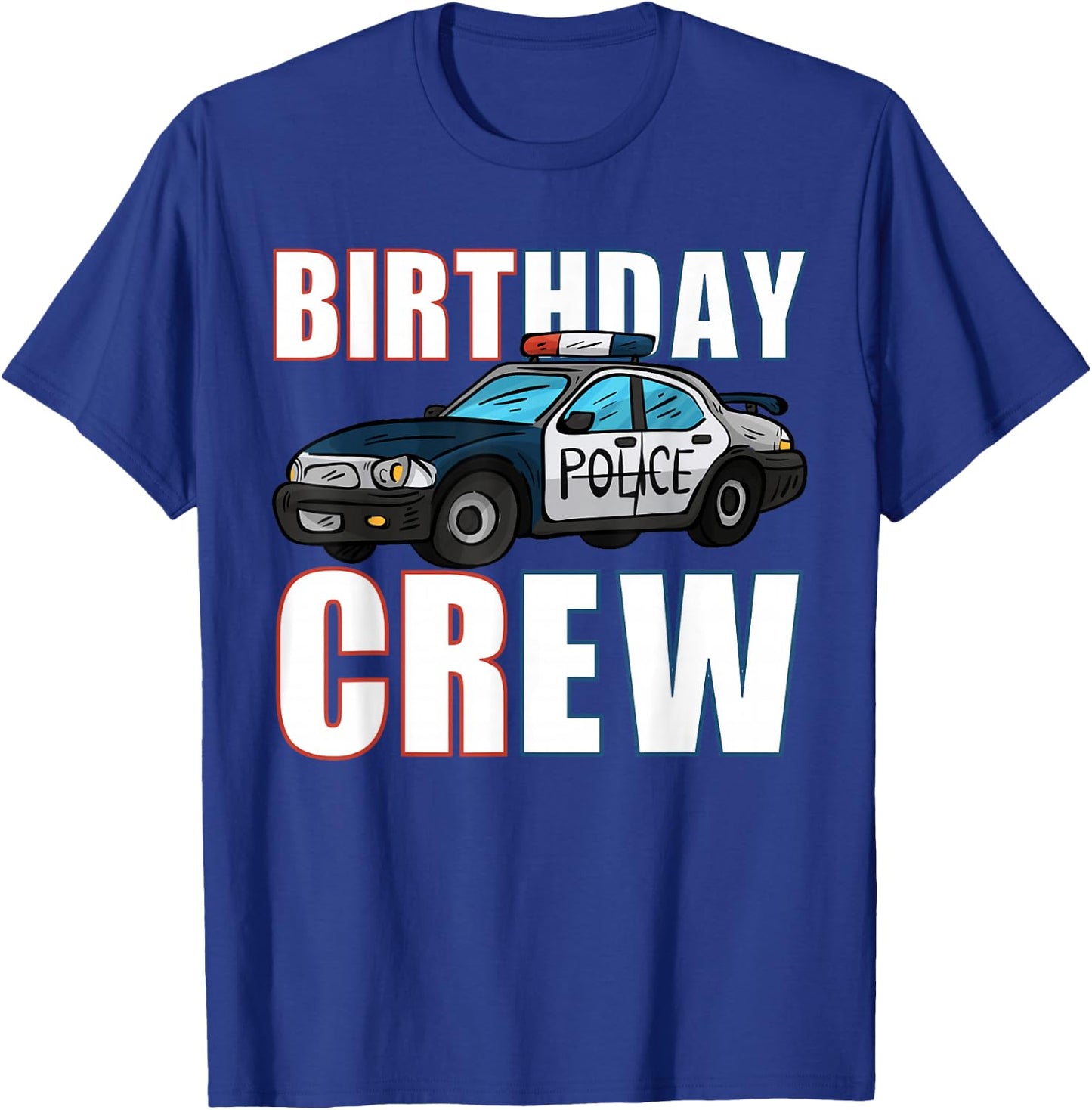 Kids Police Birthday Crew Policeman Officer Cop Boys T-Shirt - T-Shirt | Royal