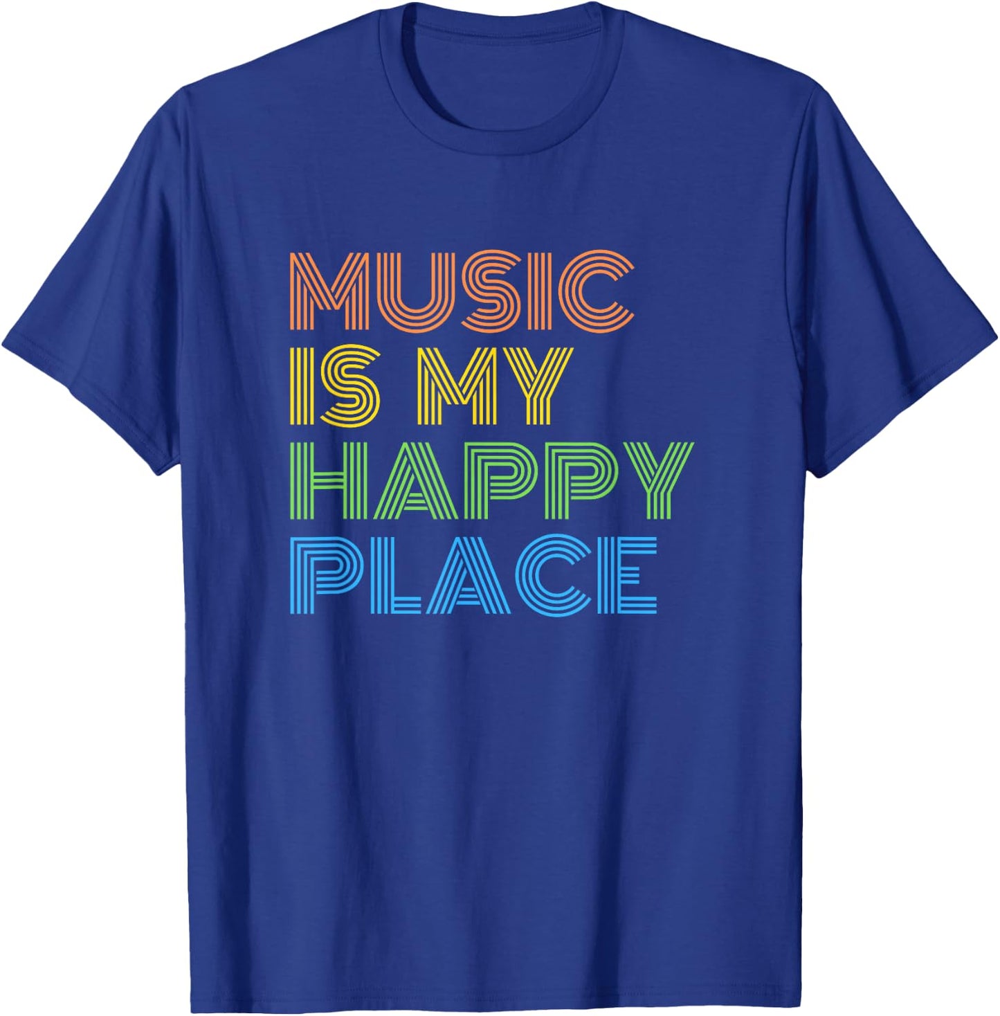 Music is My Happy Place - Funny Music Teacher Musician Band Men Women Kids T-Shirt - T-Shirt | Royal