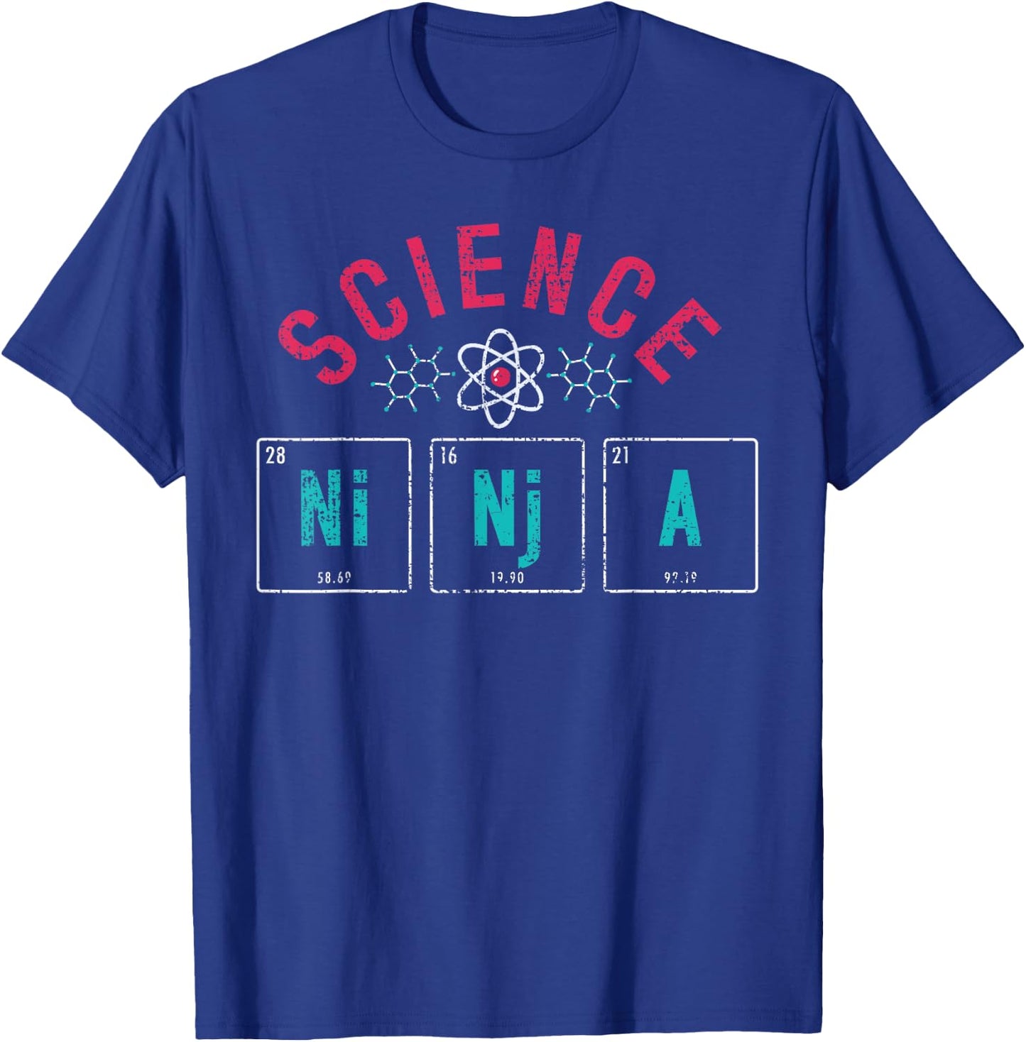 Science Ninja Periodic Table Physics Vintage Gift Scientists T-Shirt - T-Shirt | Royal