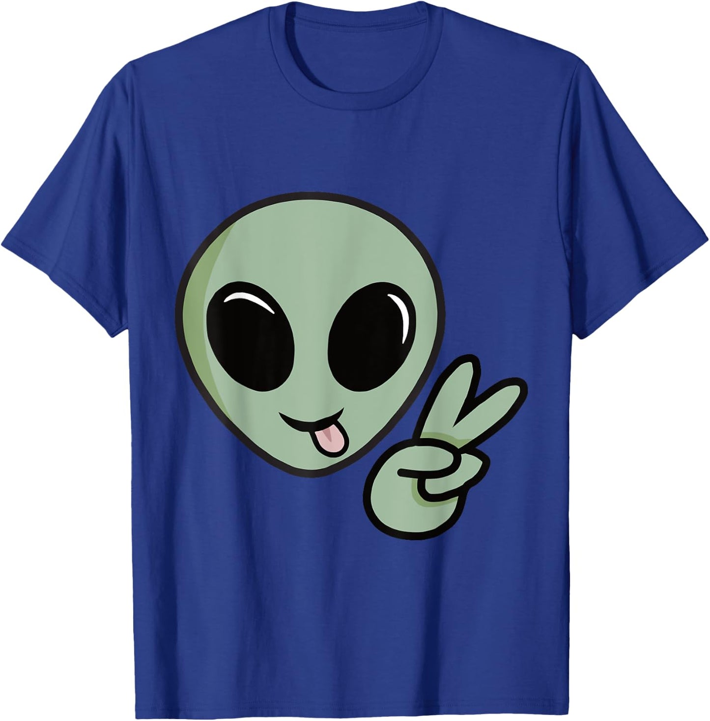 Cute Alien Peace Sign T-Shirt - T-Shirt | Royal