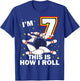 7th Birthday Bowling I'm 7 Year Old B-Day Funny Matching T-Shirt - T-Shirt | Royal