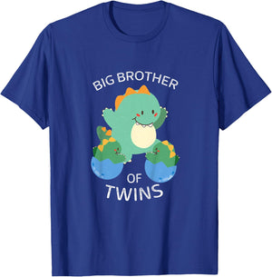Kids Big Brother of Twins Dinosaur Twin T-Shirt - T-Shirt | Royal