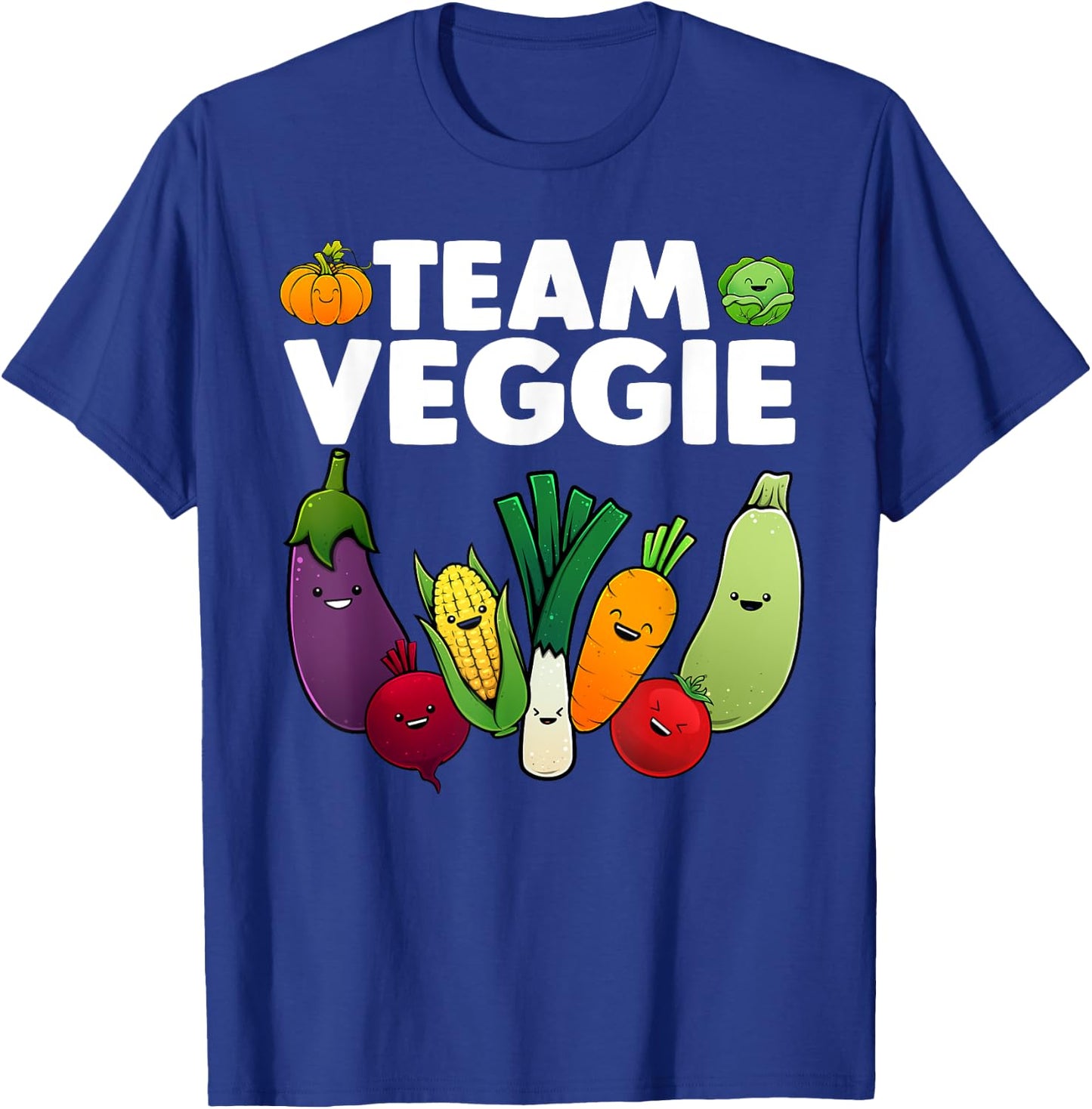 Funny Veggie Art Women Kids Vegan Plant Vegetarian T-Shirt - T-Shirt | Royal
