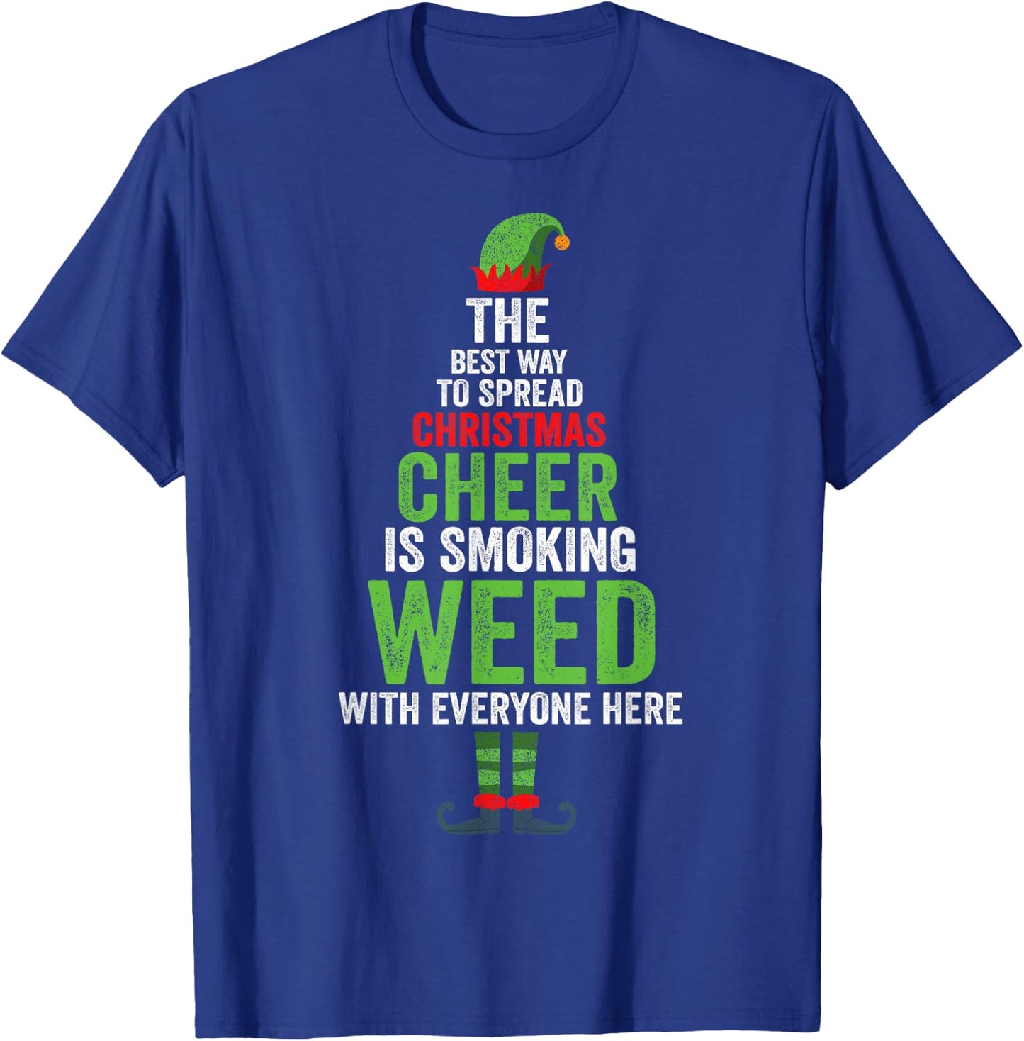 Weed Christmas Men Apparel Funny Marijuana Pot Leaf Cannabis T-Shirt - T-Shirt | Royal