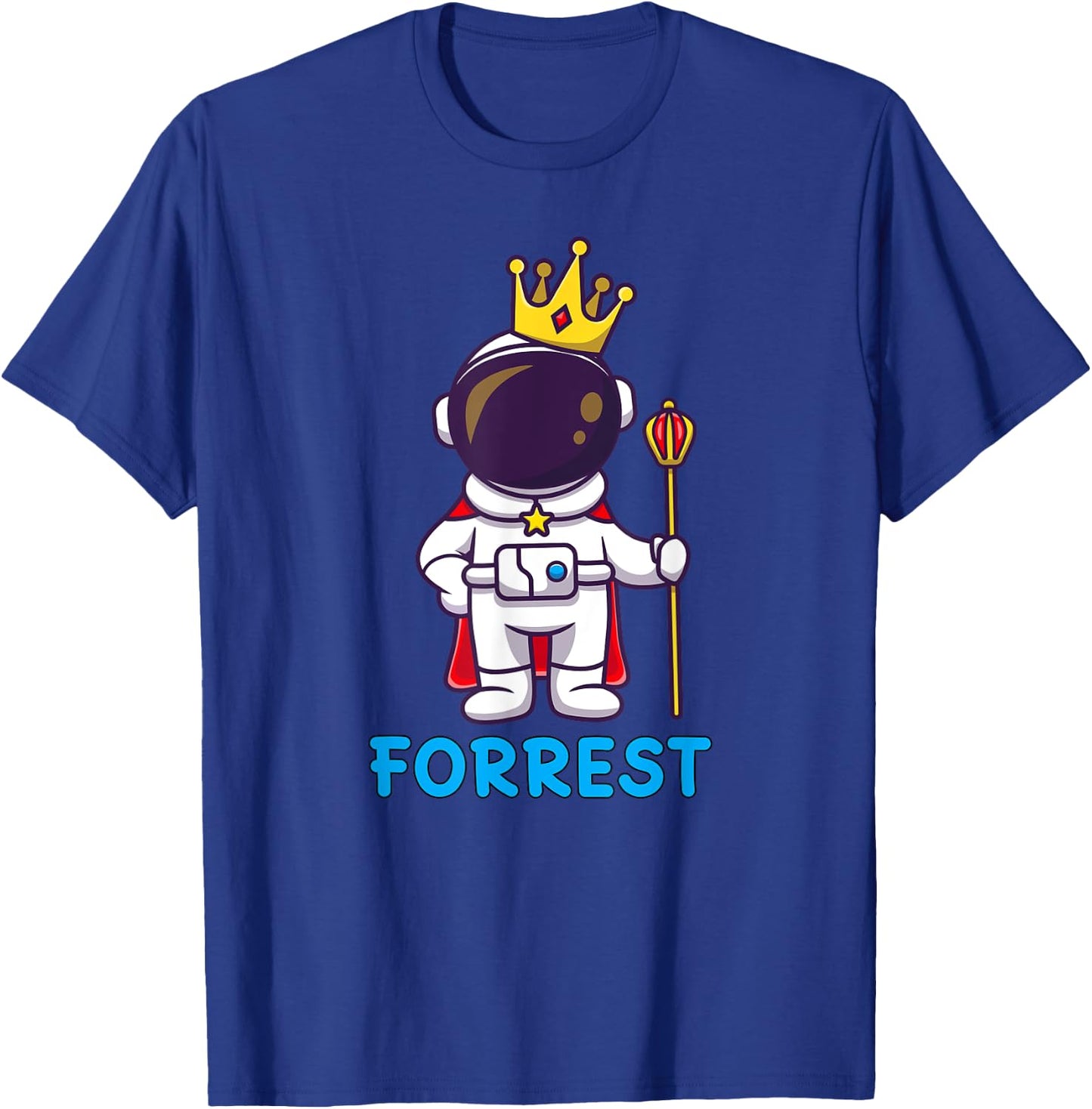 FORREST Personalized Name Astronaut Birthday King T-Shirt - T-Shirt | Royal