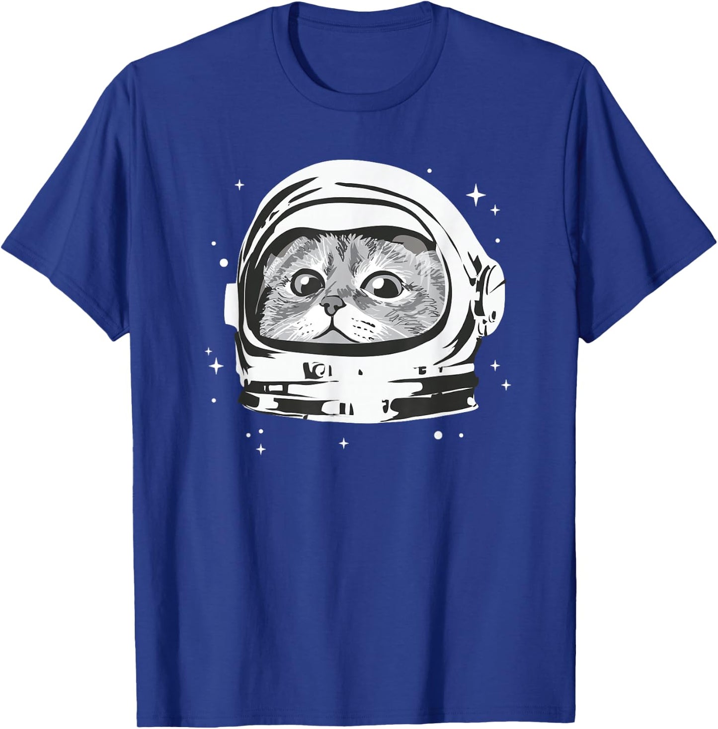 Space Cat Astronaut Funny Graphic T-Shirt - T-Shirt | Royal