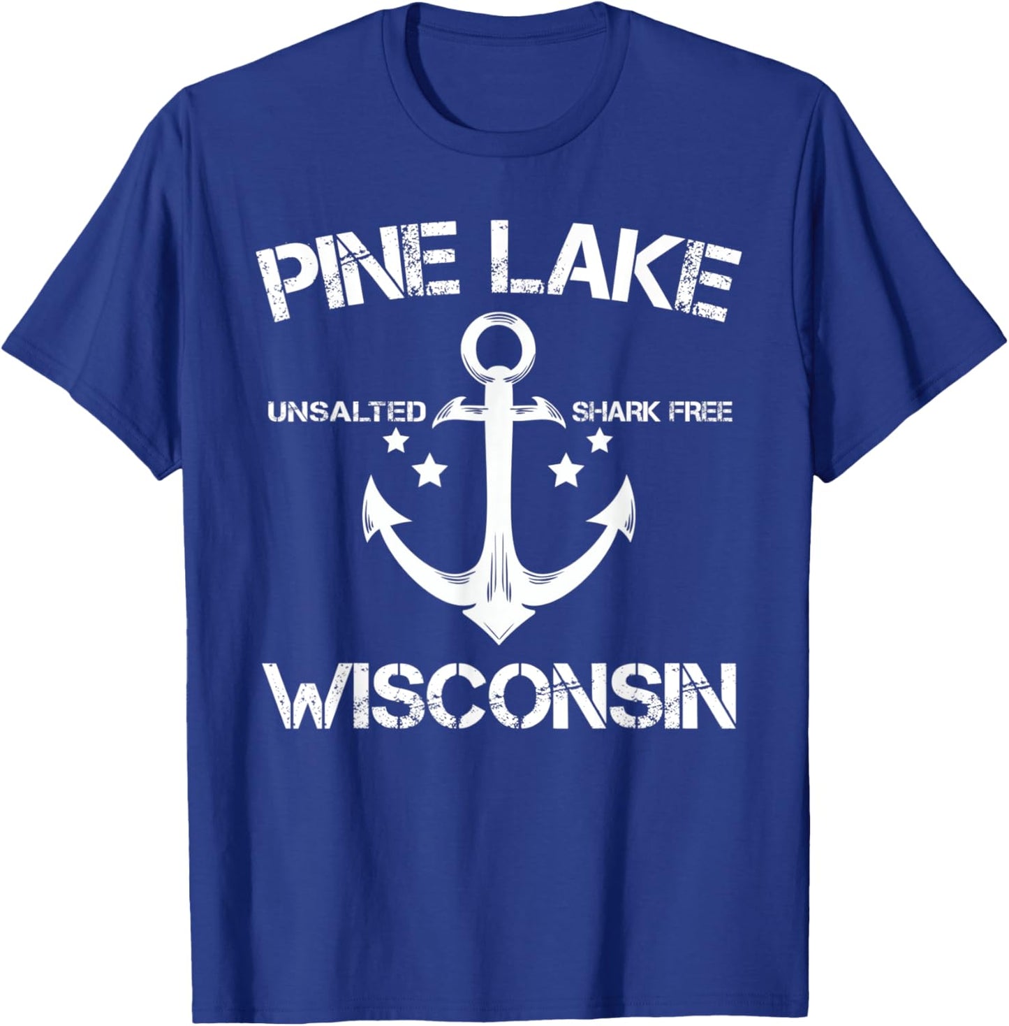 PINE LAKE WISCONSIN Funny Fishing Camping Summer Gift T-Shirt - T-Shirt | Royal