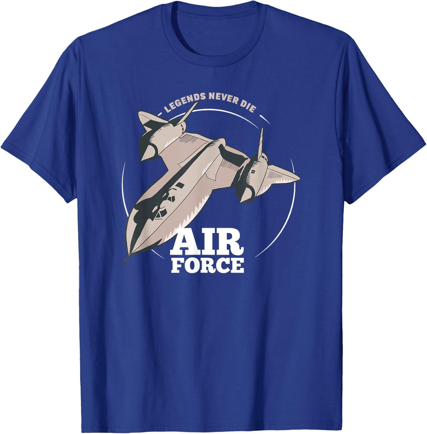 Legends Never Die Military SR 71 Blackbird, Airplane Jet T-Shirt - T-Shirt | Royal