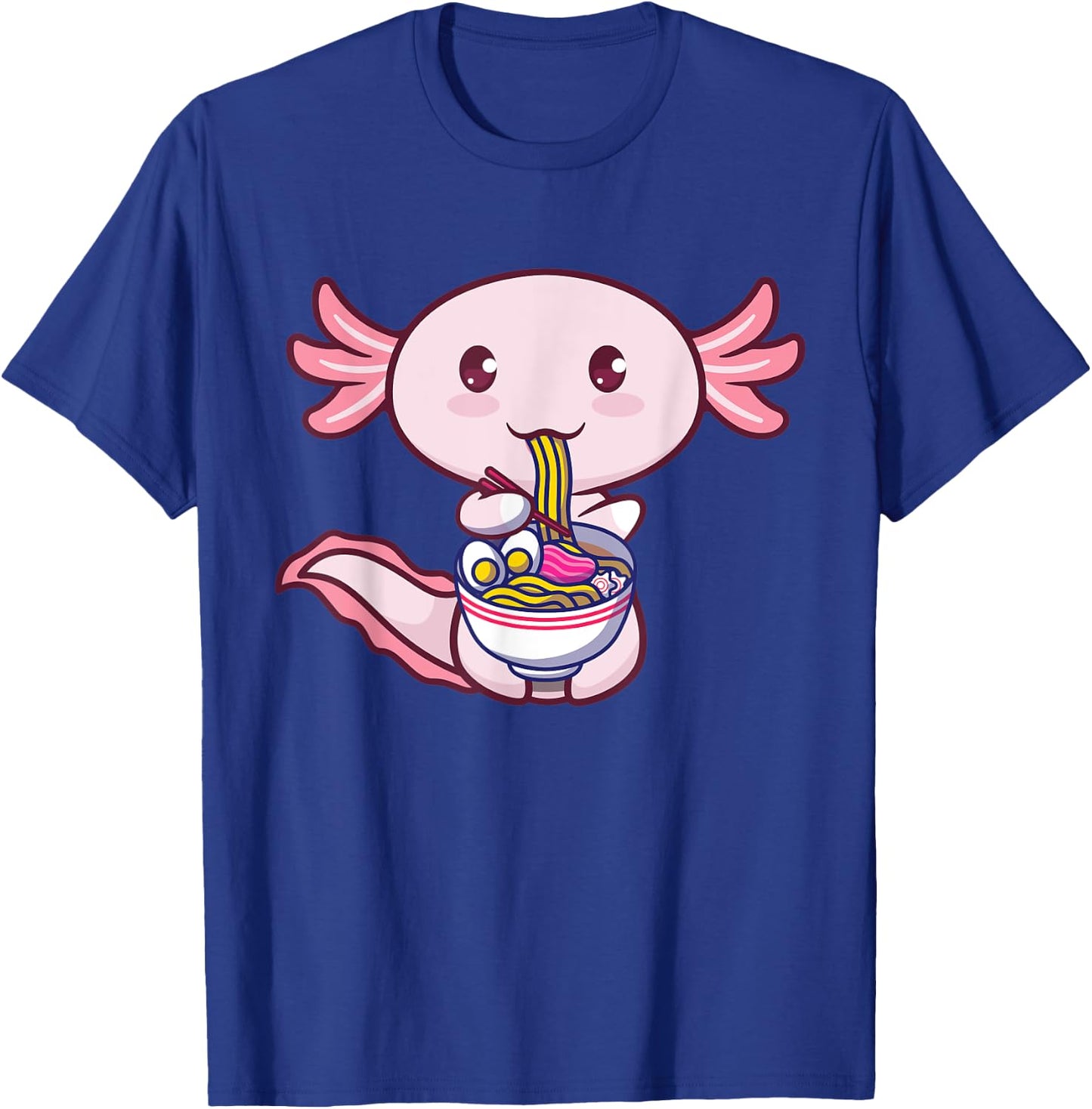 Ramen Axolotl Fish Eating Ramen Cute Kawaii Amine Japanese T-Shirt - T-Shirt | Royal