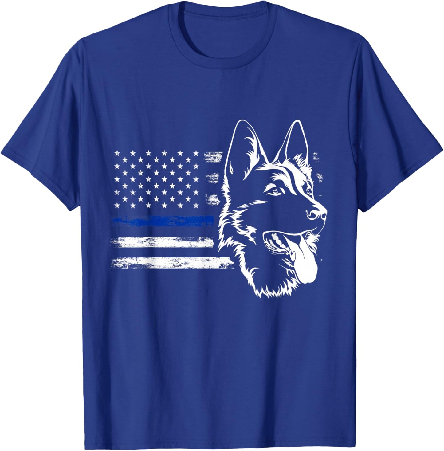 US Flag German Shepherd Police T-Shirt - T-Shirt | Royal