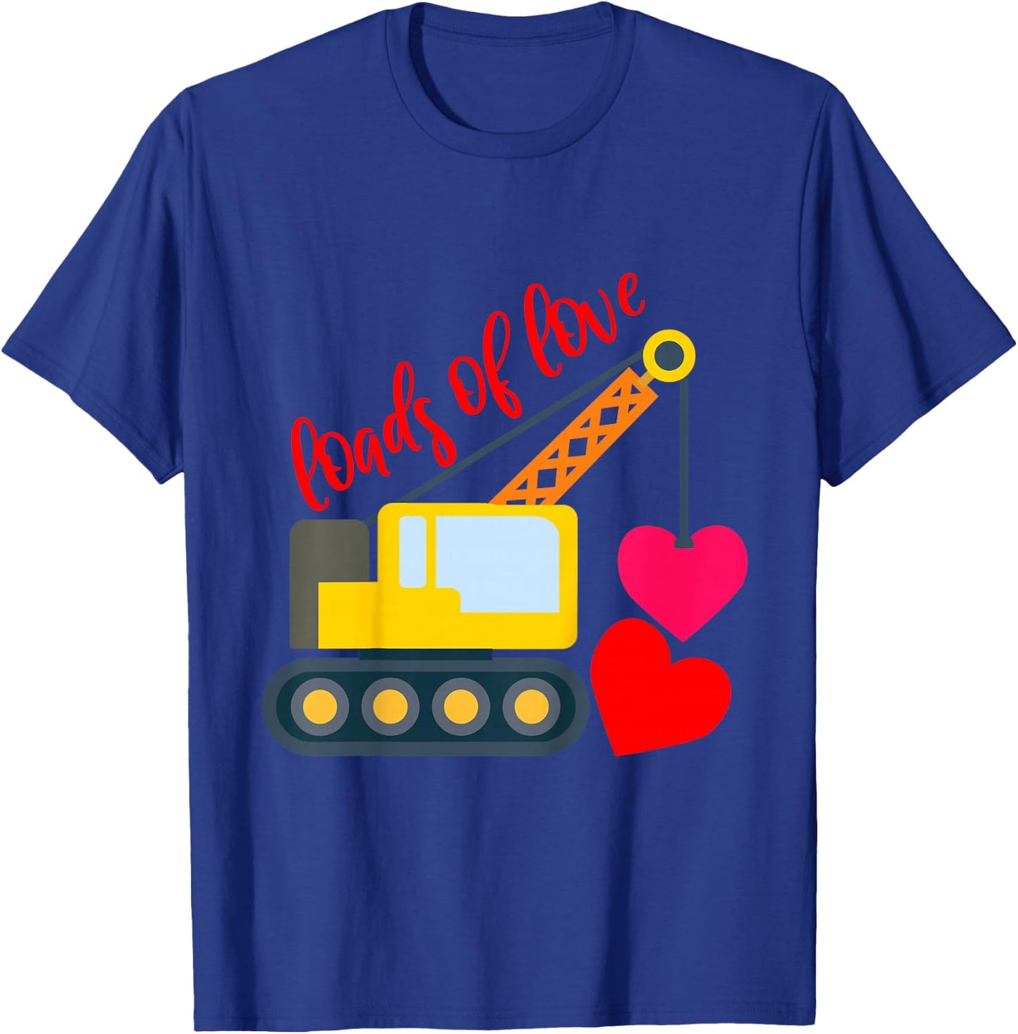 Kids Boys Valentines Day Loads of Love Toddler Girl Truck Hearts T-Shirt - T-Shirt | Royal