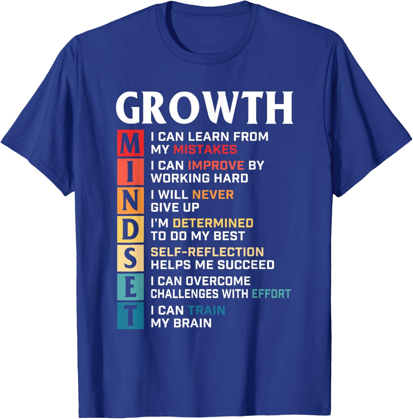 Growth Mindset Definition - Motivational Quote Inspiration Small T-Shirt - T-Shirt | Royal