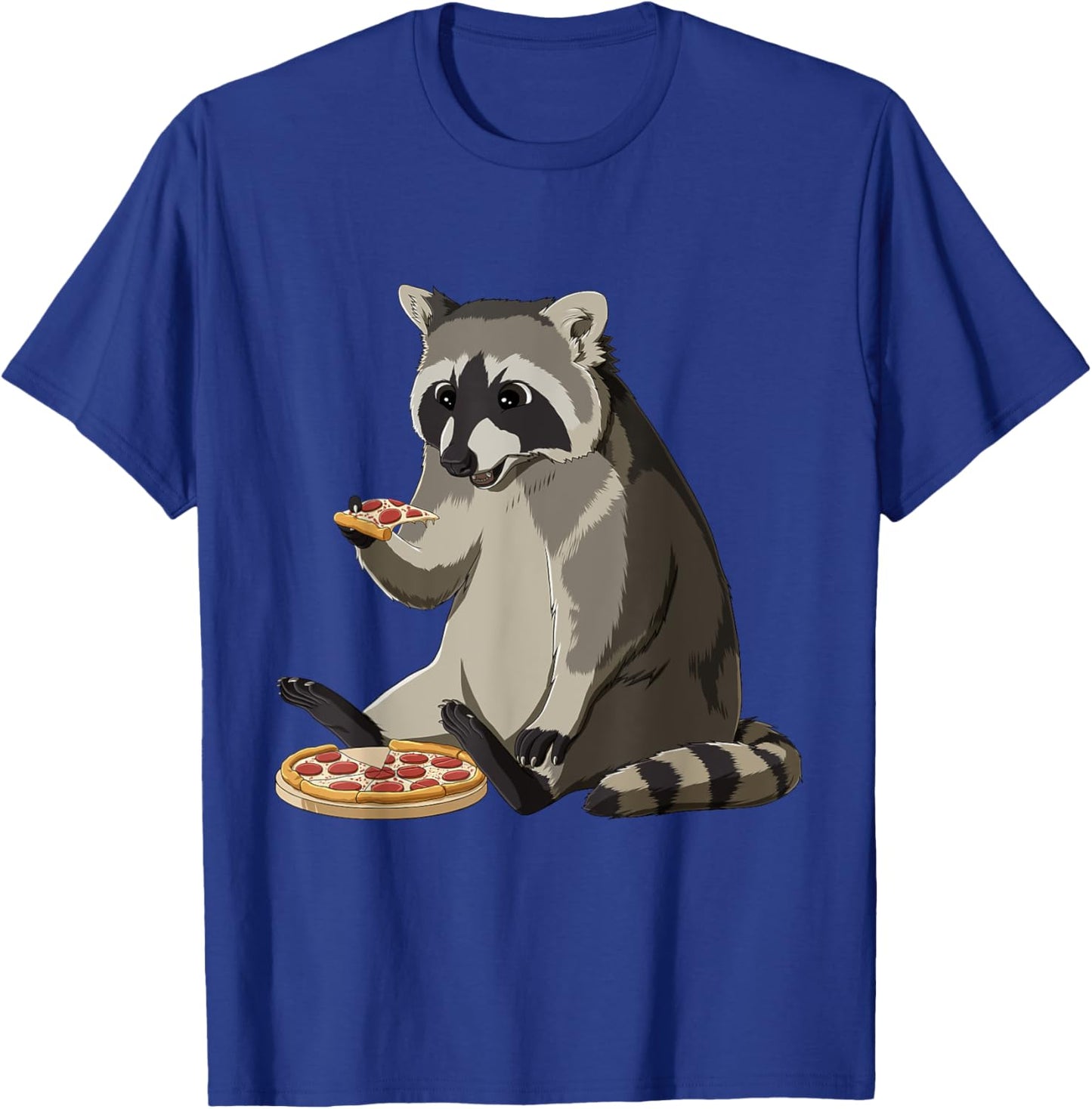 Funny Raccoon Eats Pizza T-Shirt - T-Shirt | Royal