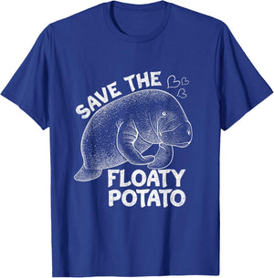 Save the Floaty Potato Manatee Sea Animal Lover Design T-Shirt - T-Shirt | Royal