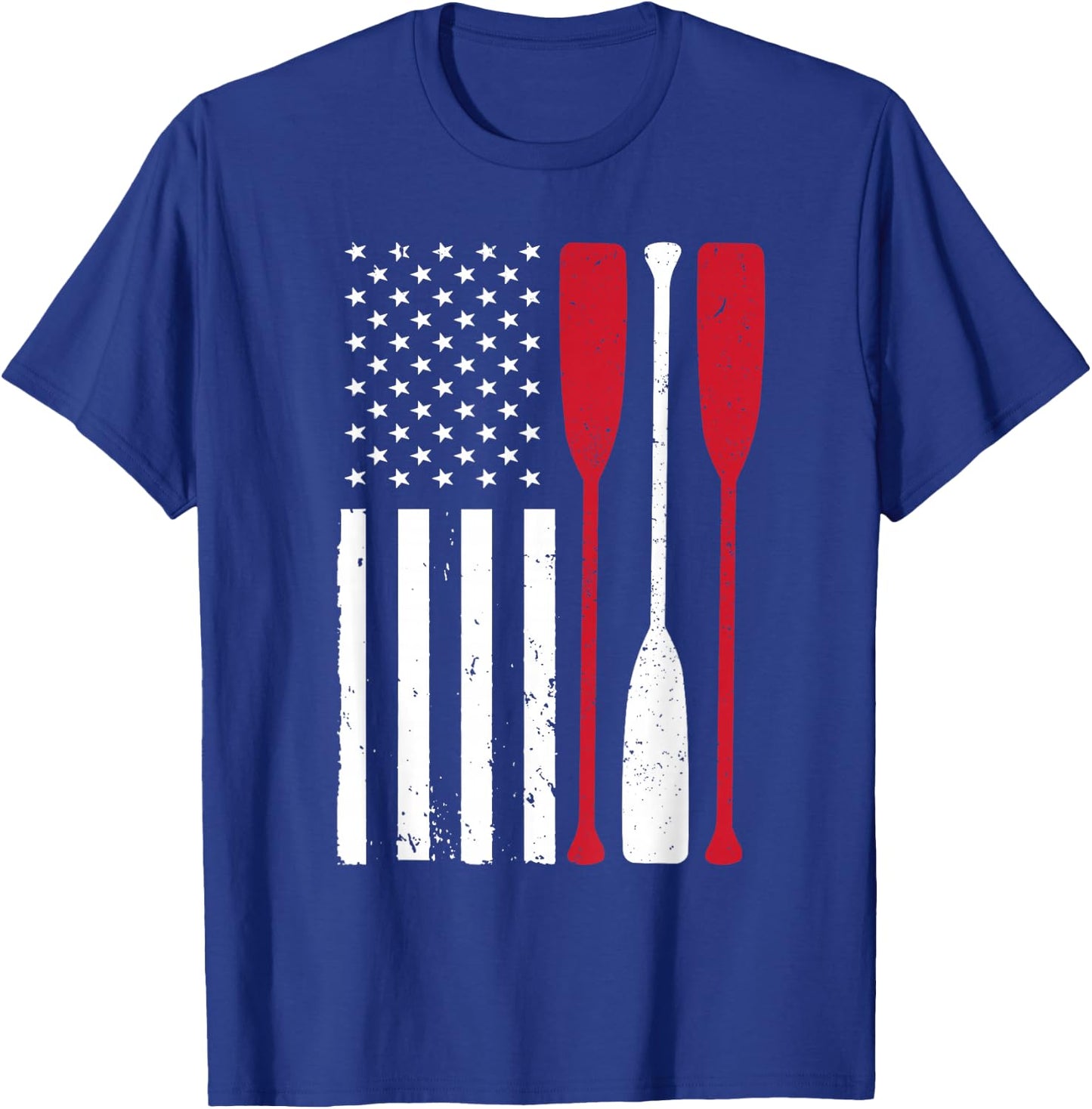 Funny Rowing Art Men Women US America Flag Coxswain Row Crew T-Shirt - T-Shirt | Royal