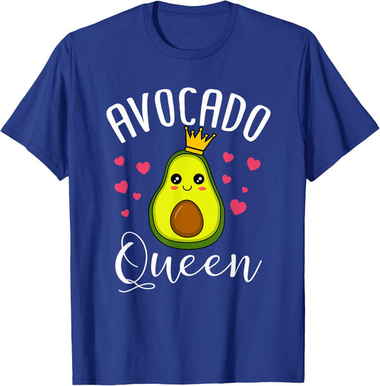 Cute Avocado Queen Funny Vegan Women T-Shirt - T-Shirt | Royal