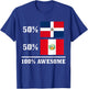 50% Dominican Republic 50% Peruvian Flag T-Shirt - T-Shirt | Royal