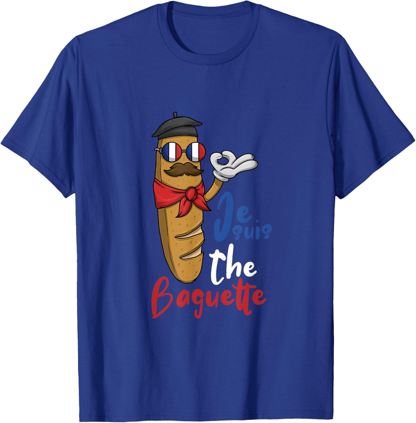 Breakfast French Baguette Flag Sunglasses T-Shirt - T-Shirt | Royal
