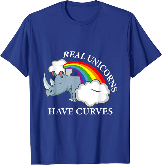Real unicorns have curves Animal Lover T-Shirt - T-Shirt | Royal