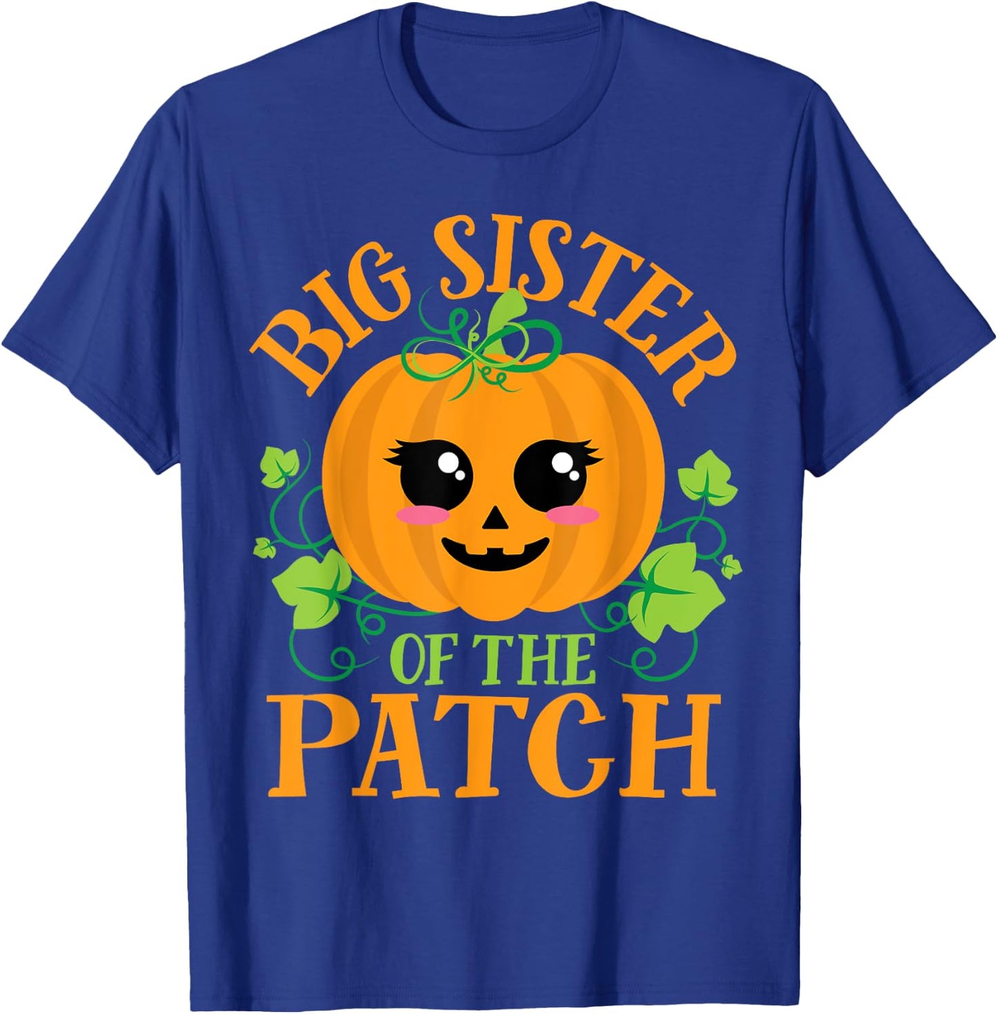 Big Sister Pumpkin Patch Matching Family Girls Halloween T-Shirt - T-Shirt | Royal