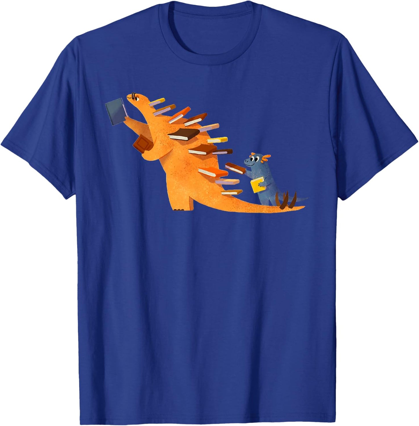 Cute Dinosaur Book Reading T-Shirt - T-Shirt | Royal